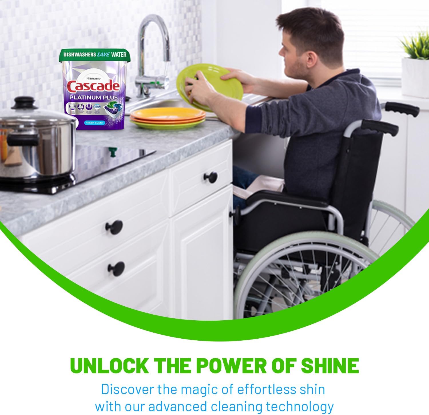 Cascade Platinum Plus – Cápsulas para lavavajillas – Cápsulas de cocina para lavavajillas – Tabletas limpiadoras y desodorantes para lavavajillas –