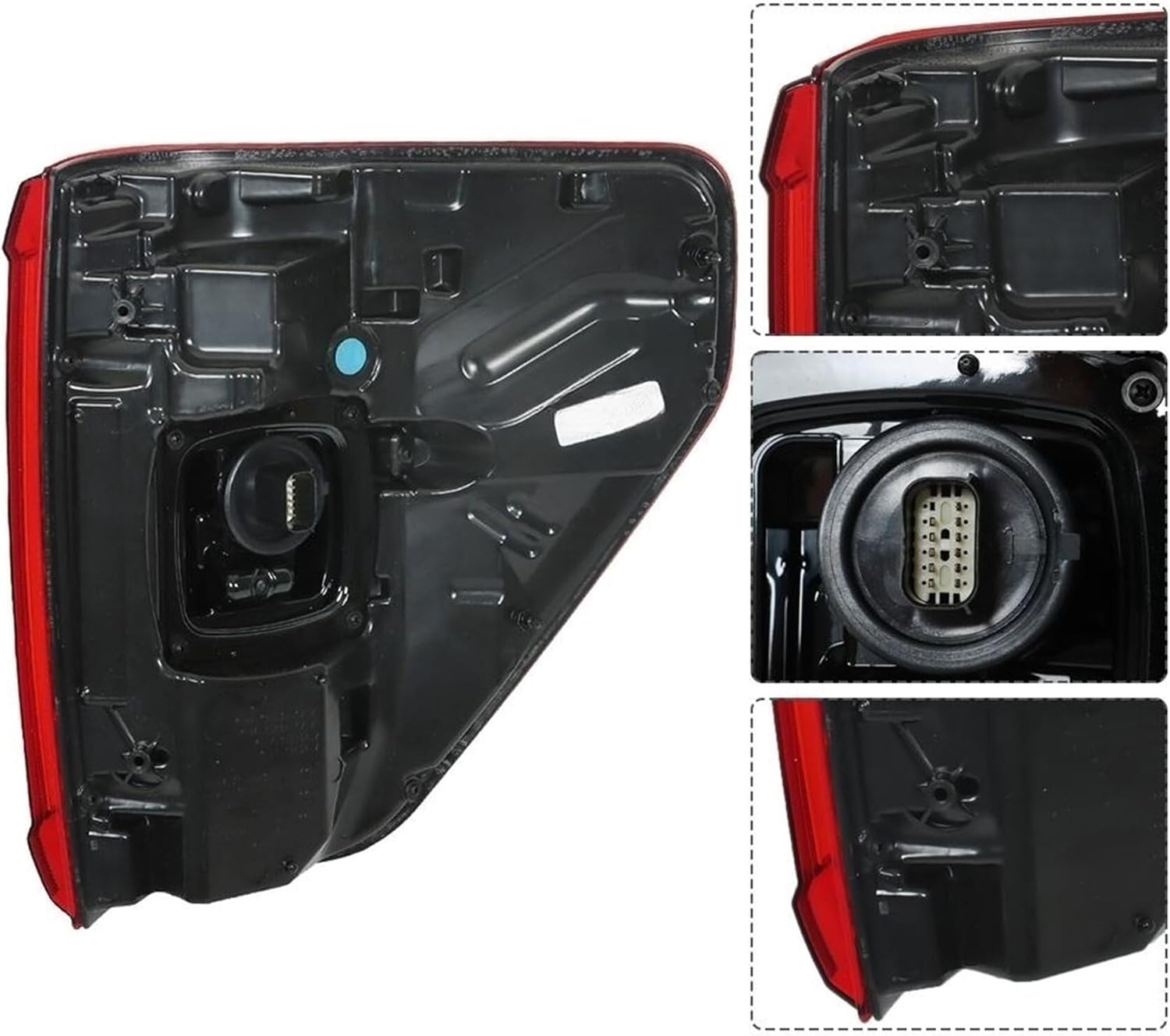 WFLNHB Repalement de montaje de luz trasera izquierda para F150 2021-2023 lado del conductor trasera con lente roja de punto ciego lámpara de freno