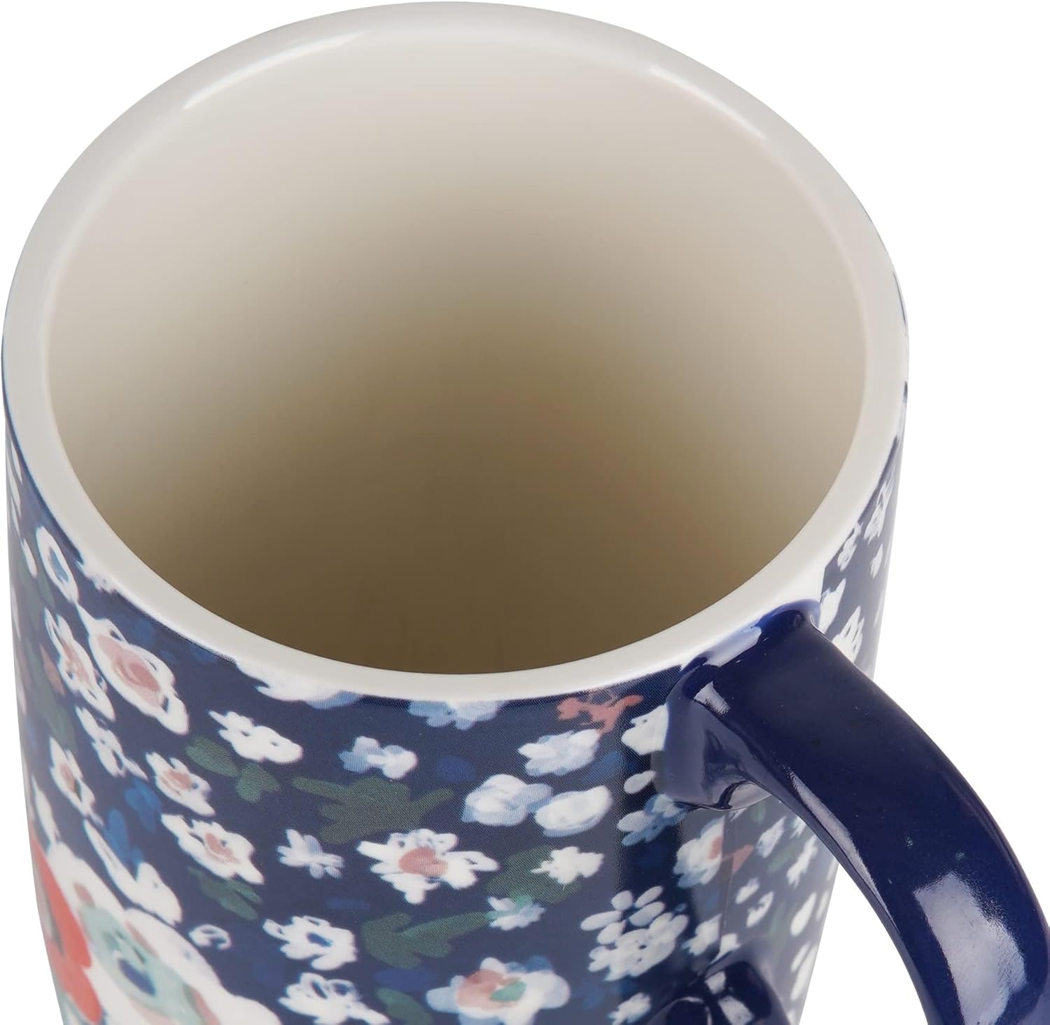 Topadorn Taza de cerámica de café Taza de té de porcelana con tapa 17oz. Floral