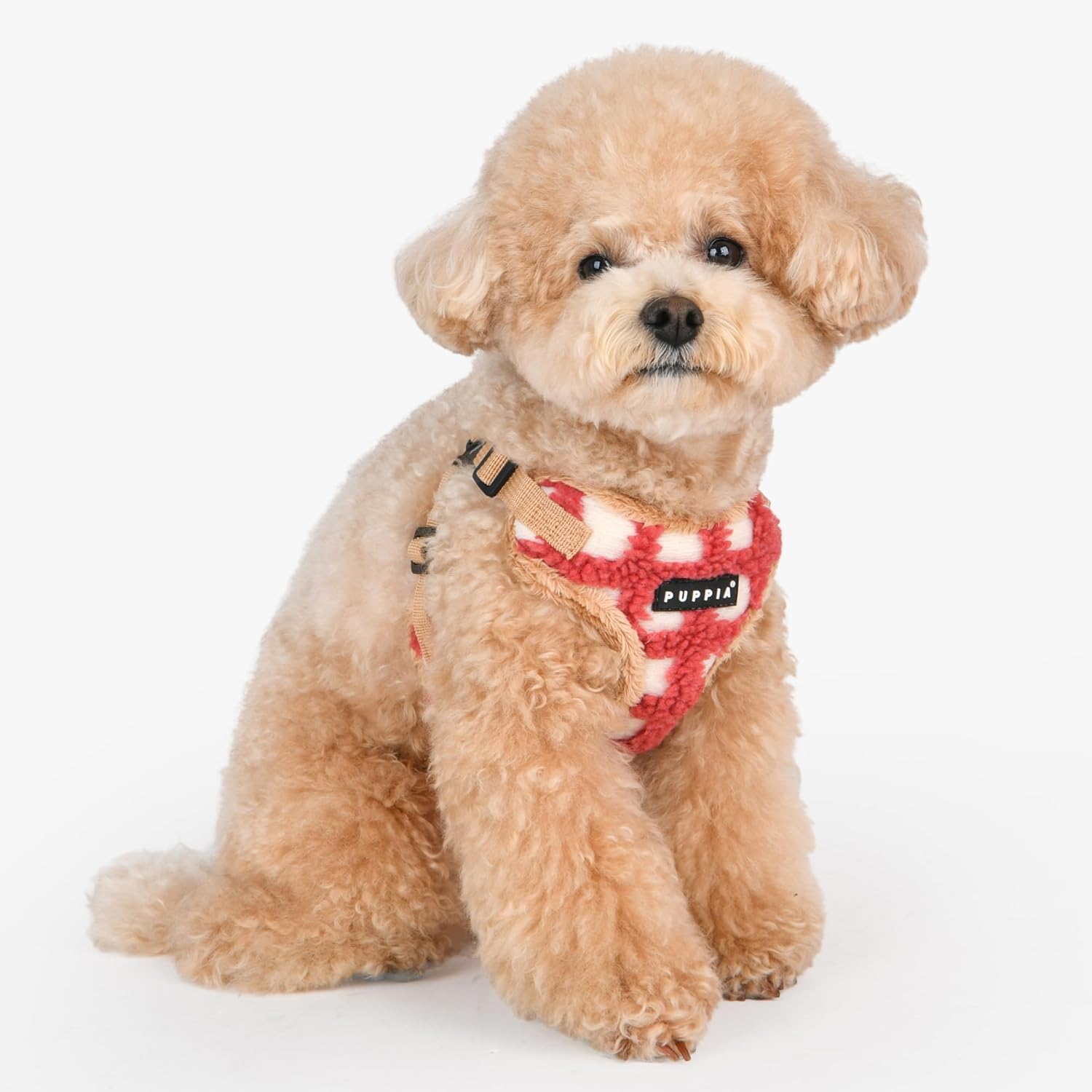 Puppia Stefan Comfort – Arnés para perro con diseño de gofre, ajustable, cuello y pecho para perros pequeños y medianos, coral, talla XL