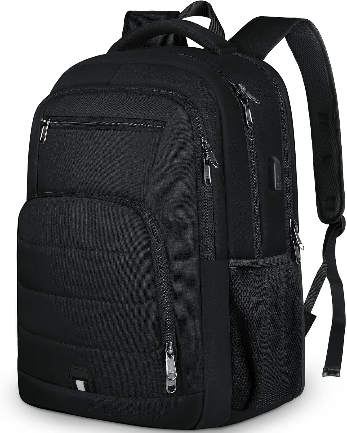 RAINSMORE Mochila para laptop de 15.6 pulgadas, mochila de viaje grande para hombres y mujeres, mochila impermeable para computadora, mochila de