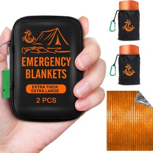 Mantas de emergencia para supervivencia, paquete de 24 mantas espaciales, manta de supervivencia gigante y extremadamente gruesa, adecuada para Mantas de emergencia para supervivencia, paquete de 24 mantas espaciales, manta de supervivencia gigante y extremadamente gruesa, adecuada para