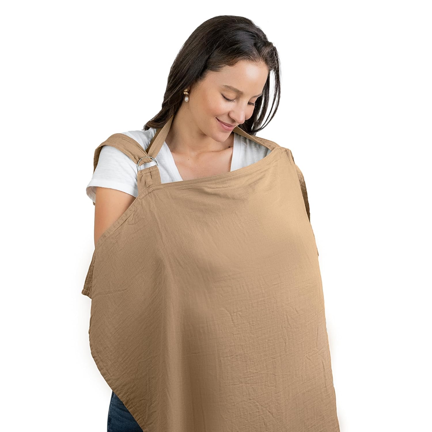 Comfy Cubs – Funda de lactancia de muselina para lactancia materna, suave y transpirable, de algodón para mamá con aro rígido para delantal de