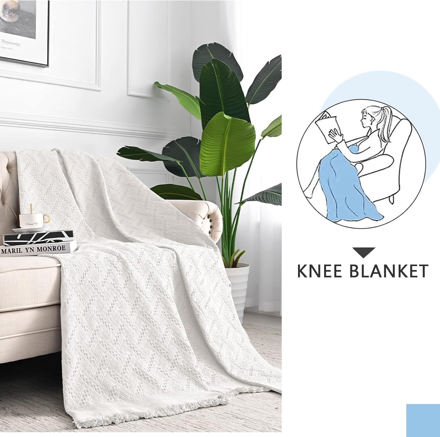 MEETSKY Funda blanca para sofá, funda para sofá biplaza reclinable, futón, protector lavable, de tela gruesa transpirable, decoración de sala de