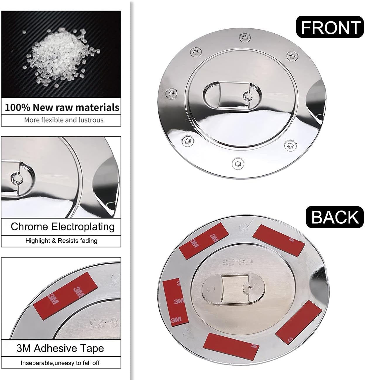 Tapa de depósito de combustible de triple cromo para Dodge Ram 1500 2500 3500 2009-2017