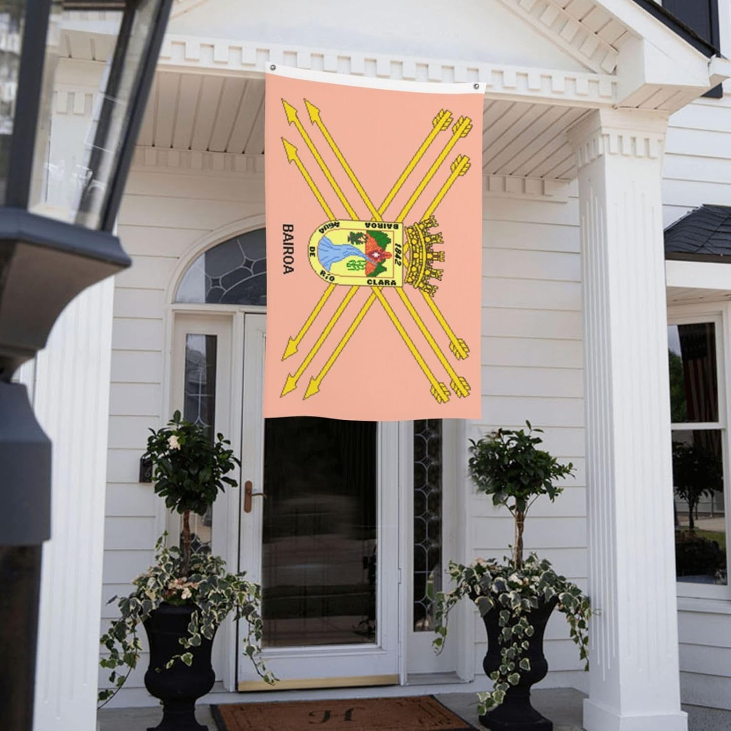 Bandera de Bairoa de doble cara (Caguas, Puerto Rico) de 3 x 5 pies, banderas para exteriores, banderas decorativas duraderas para interiores y