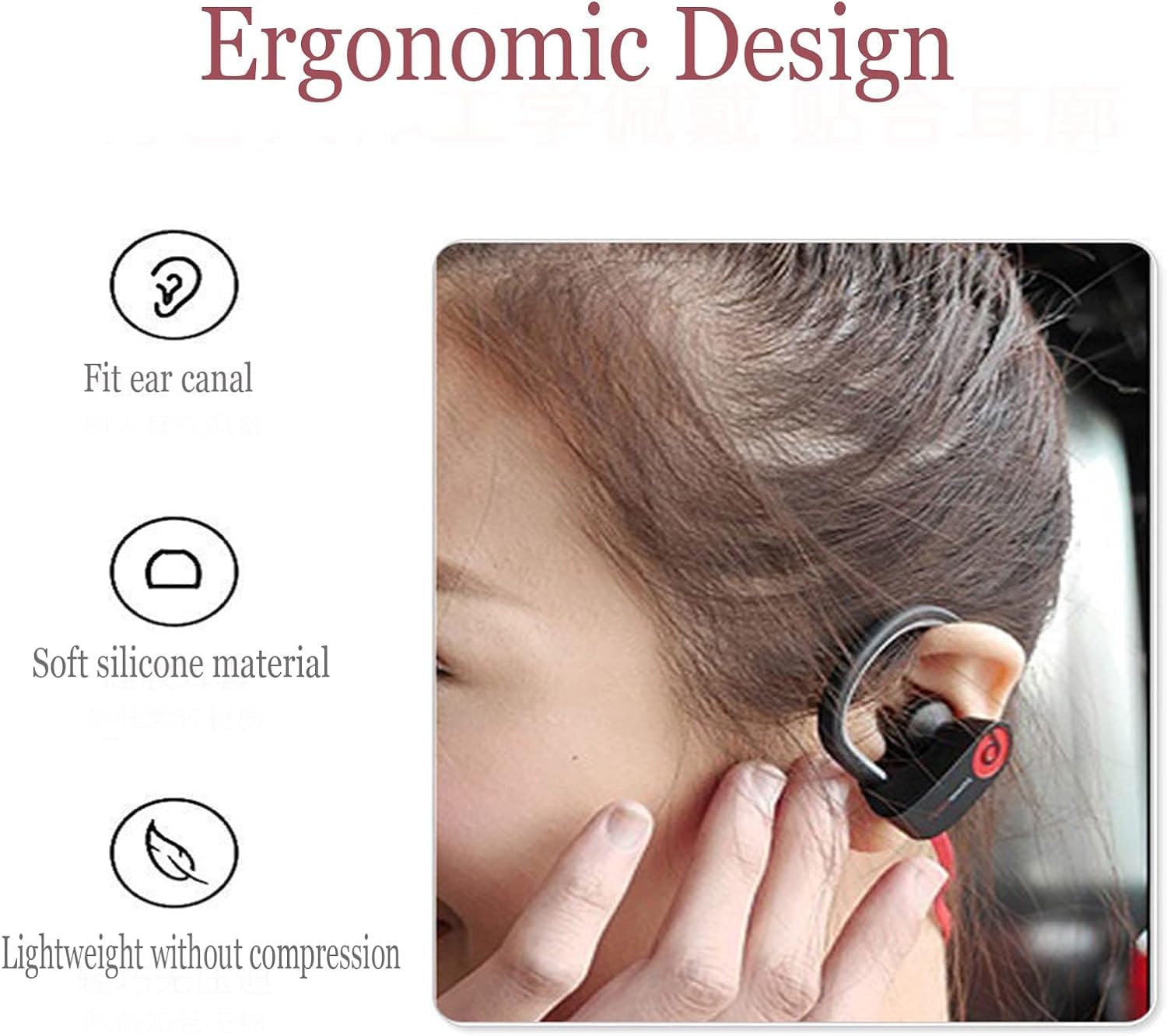 10pcs Negro Doble Brida Reemplazo Auriculares Silicona Auriculares EarTips 0.161 in Conector (Se adapta a PowerBeats 2 inalámbricos)