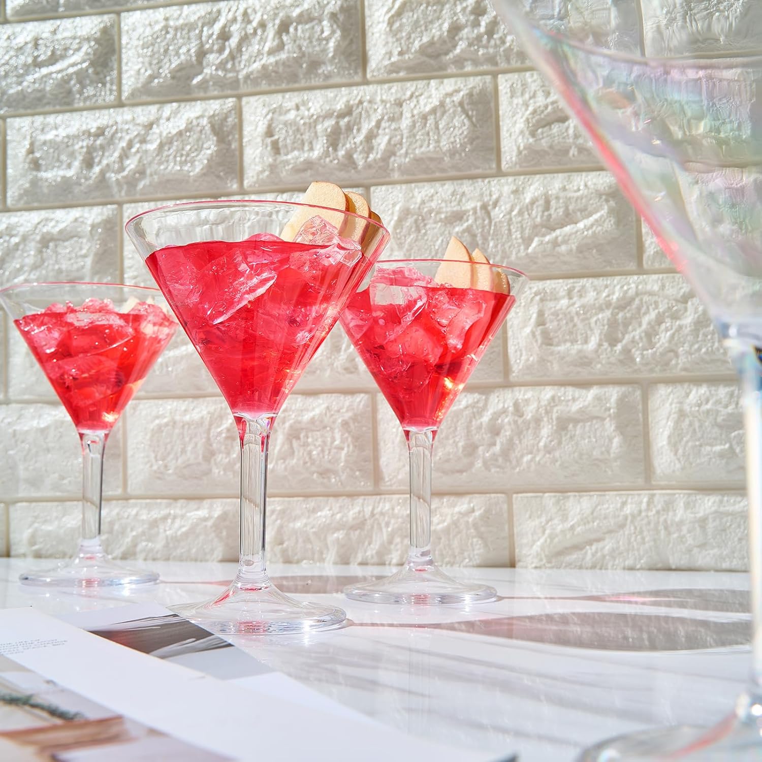 Vasos de Martini irrompibles de cristal de plástico de estilo europeo, juego de 4 vasos de martini irrompibles acrílicos 100% Tritan, transparentes,