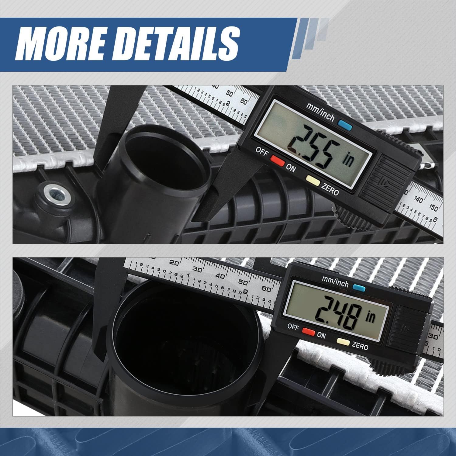 Auto Dynasty Radiador de enfriamiento de 2 filas de estilo fábrica compatible con camiones Freightliner Classic Cascadia M2 112 2008-2013, núcleo de