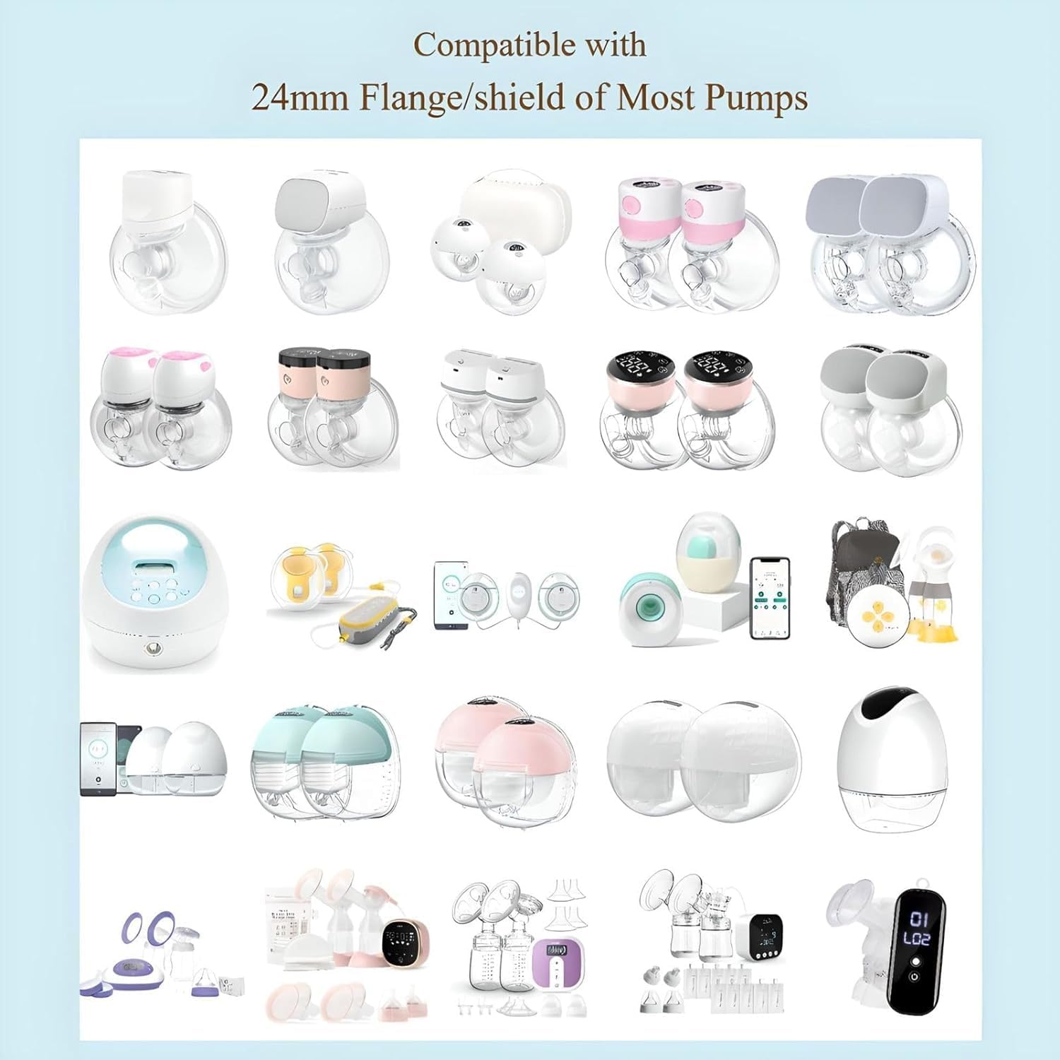 10 piezas de insertos de brida de 131517190.827 in, compatible con Momcozy S12 ProM5S9 Pro – Extractor de leche manos libres, uso para