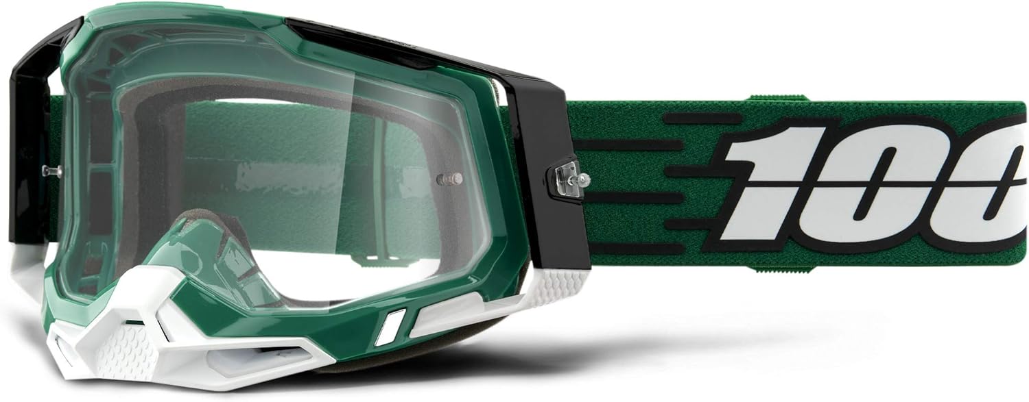 100% Racecraft 2 – Gafas protectoras para bicicleta de montaña y motocross, MX y MTB Racing (MILORI – Lente transparente)