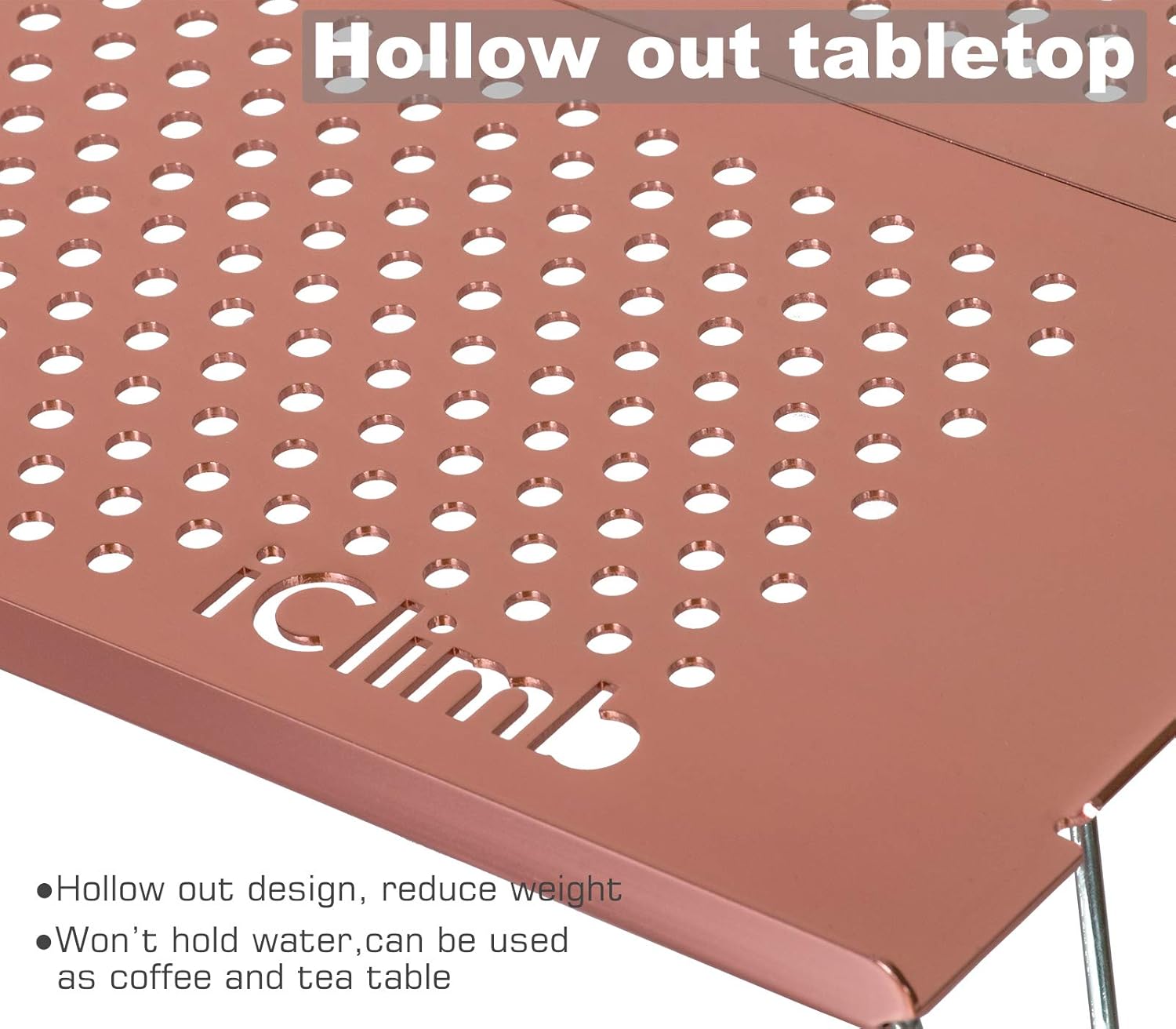iClimb Mini mesa plegable individual ultraligera y compacta para mochileros, camping, senderismo, playa, picnic (plata – L)