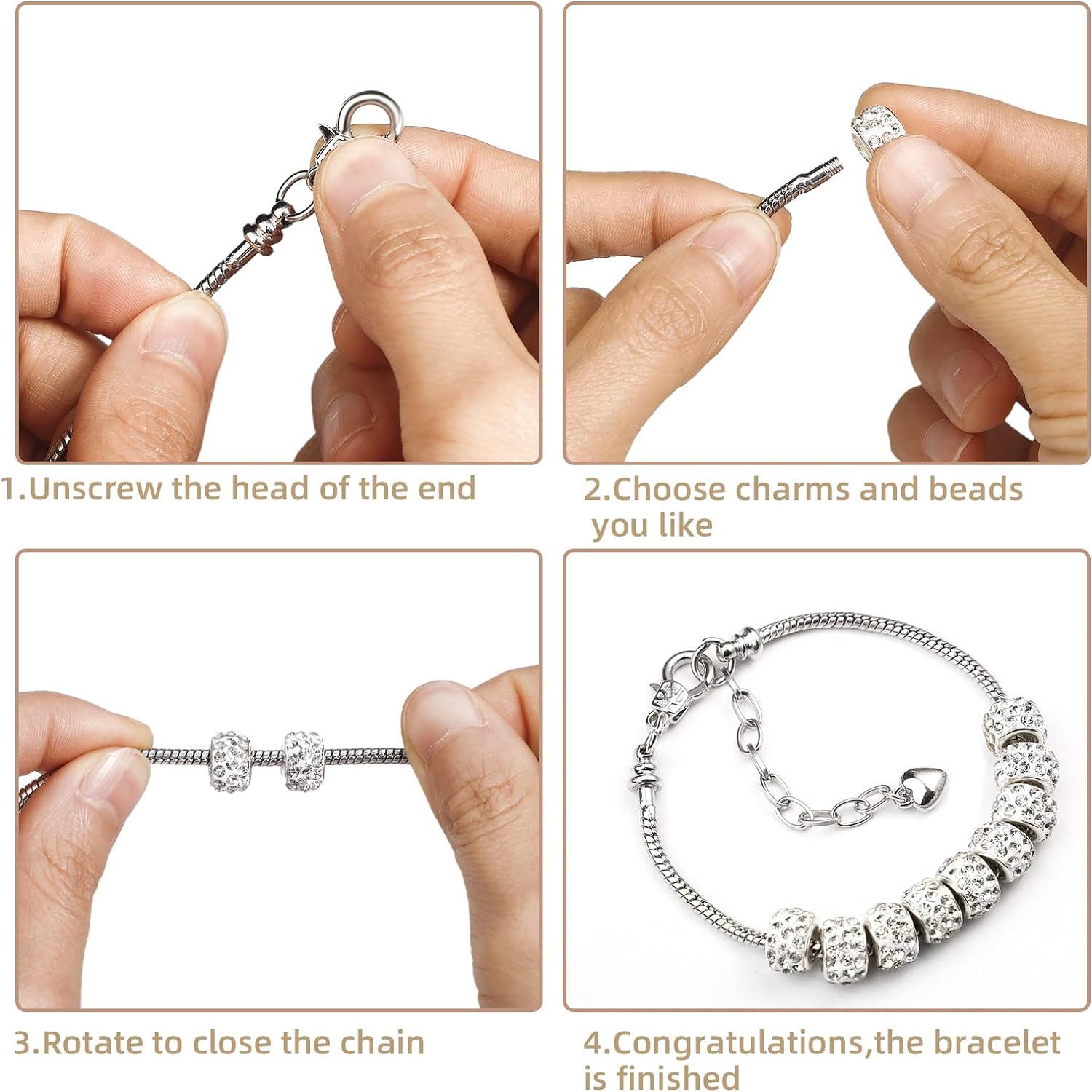 ZYEHXED 20 pulseras de cadena de serpiente con pulsera de ayudante ajustable de serpiente con cierre de langosta cadena extensora para mujeres y