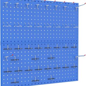 TORACK Organizador de pared de tablero de clavijas de metal de 24 x 24 pulgadas o 12 x 48 pulgadas, sistema de tablero de clavijas de 70 piezas para TORACK Organizador de pared de tablero de clavijas de metal de 24 x 24 pulgadas o 12 x 48 pulgadas, sistema de tablero de clavijas de 70 piezas para