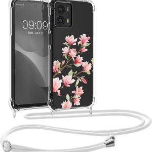 kwmobile Funda cruzada compatible con Motorola Moto G23 y Moto G13 – Magnolias RosaBlancoTransparente kwmobile Funda cruzada compatible con Motorola Moto G23 y Moto G13 – Magnolias RosaBlancoTransparente