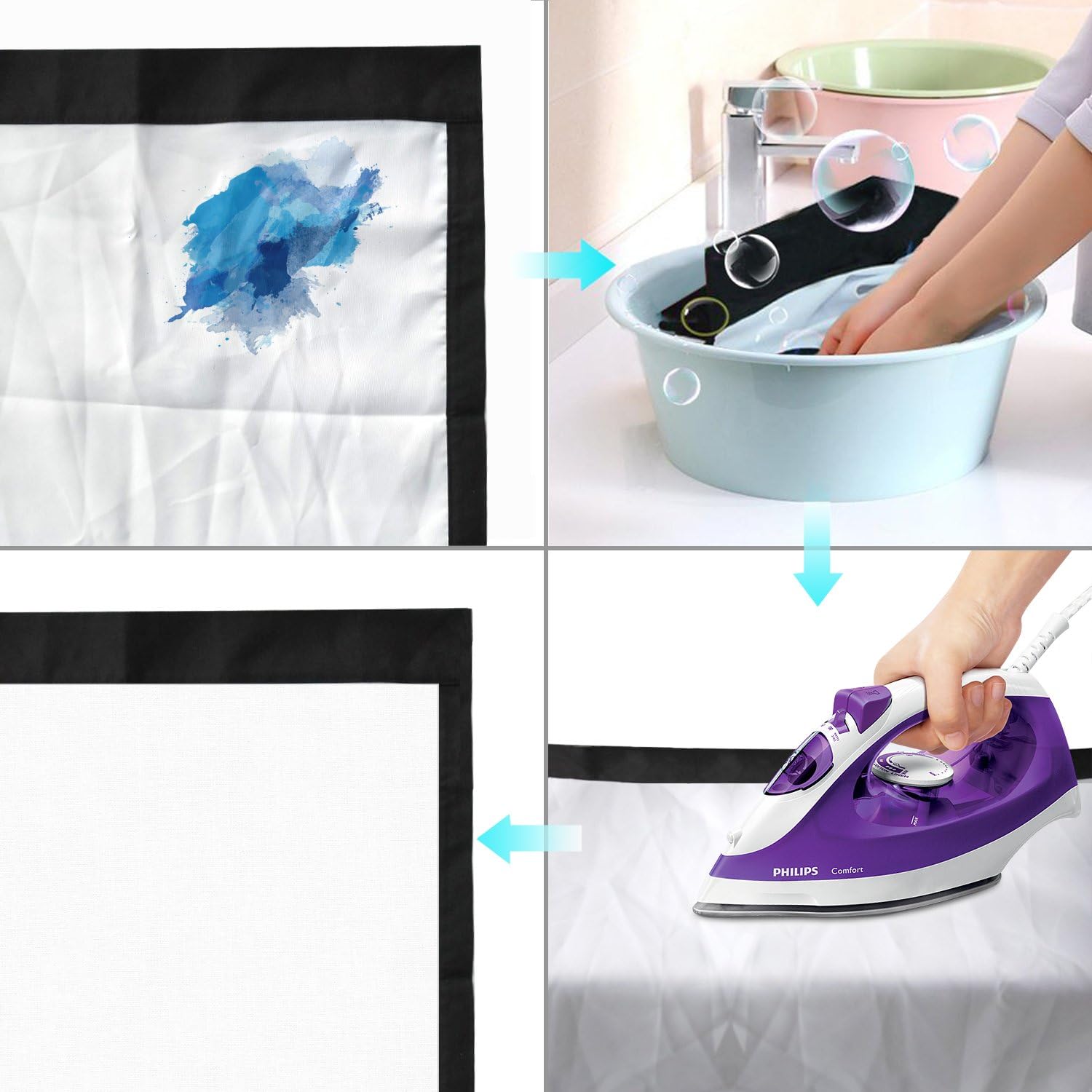 Vamvo - Pantalla de proyección plegable portátil de 120 pulgadas pantalla de proyección 169 HD 4K para interiores y exteriores pantalla de películas - Imagen 4