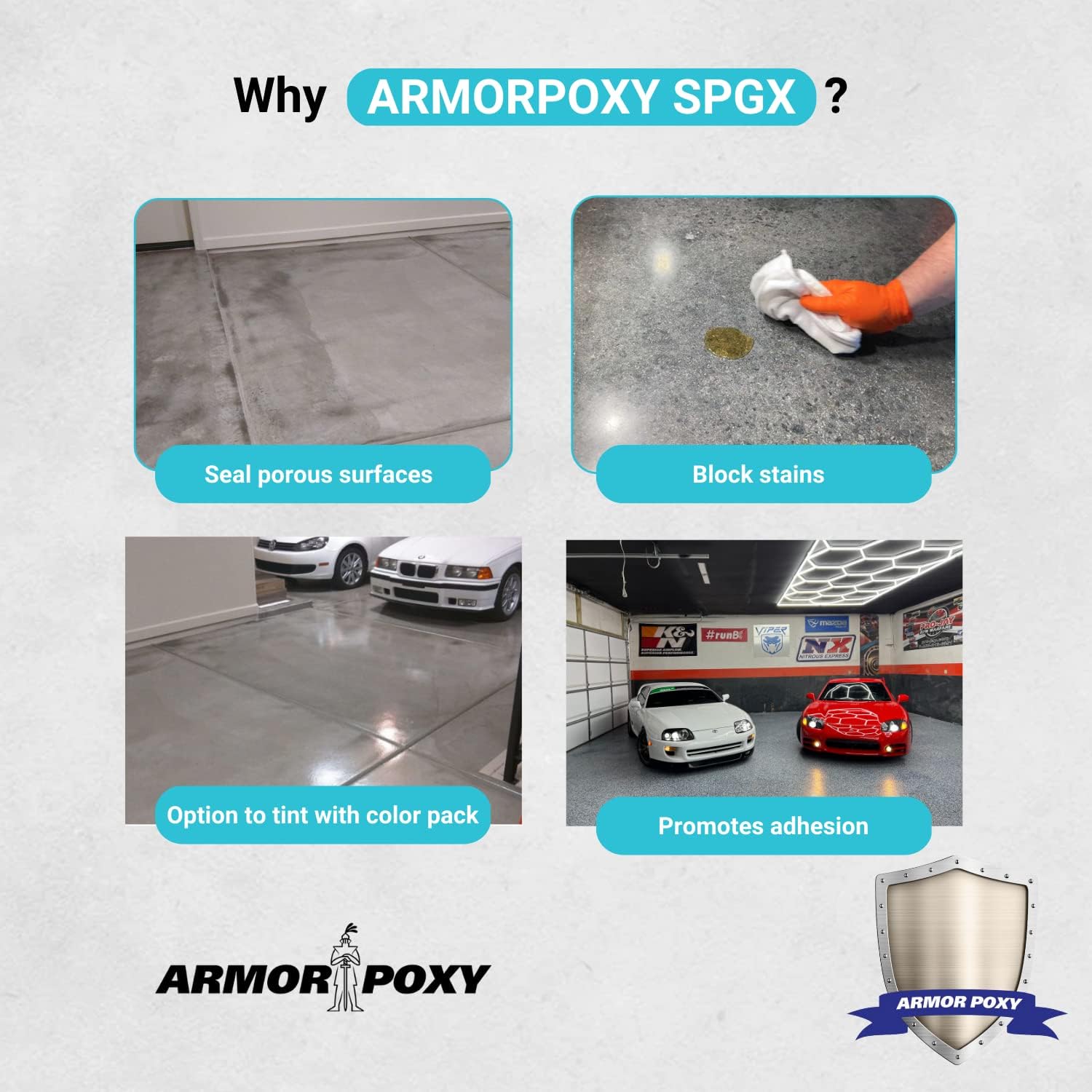 SPGX – Revestimiento de poliuretano de una pieza, resistente a la abrasión, revestimiento de piso con acabado de alto brillo, perfecto para