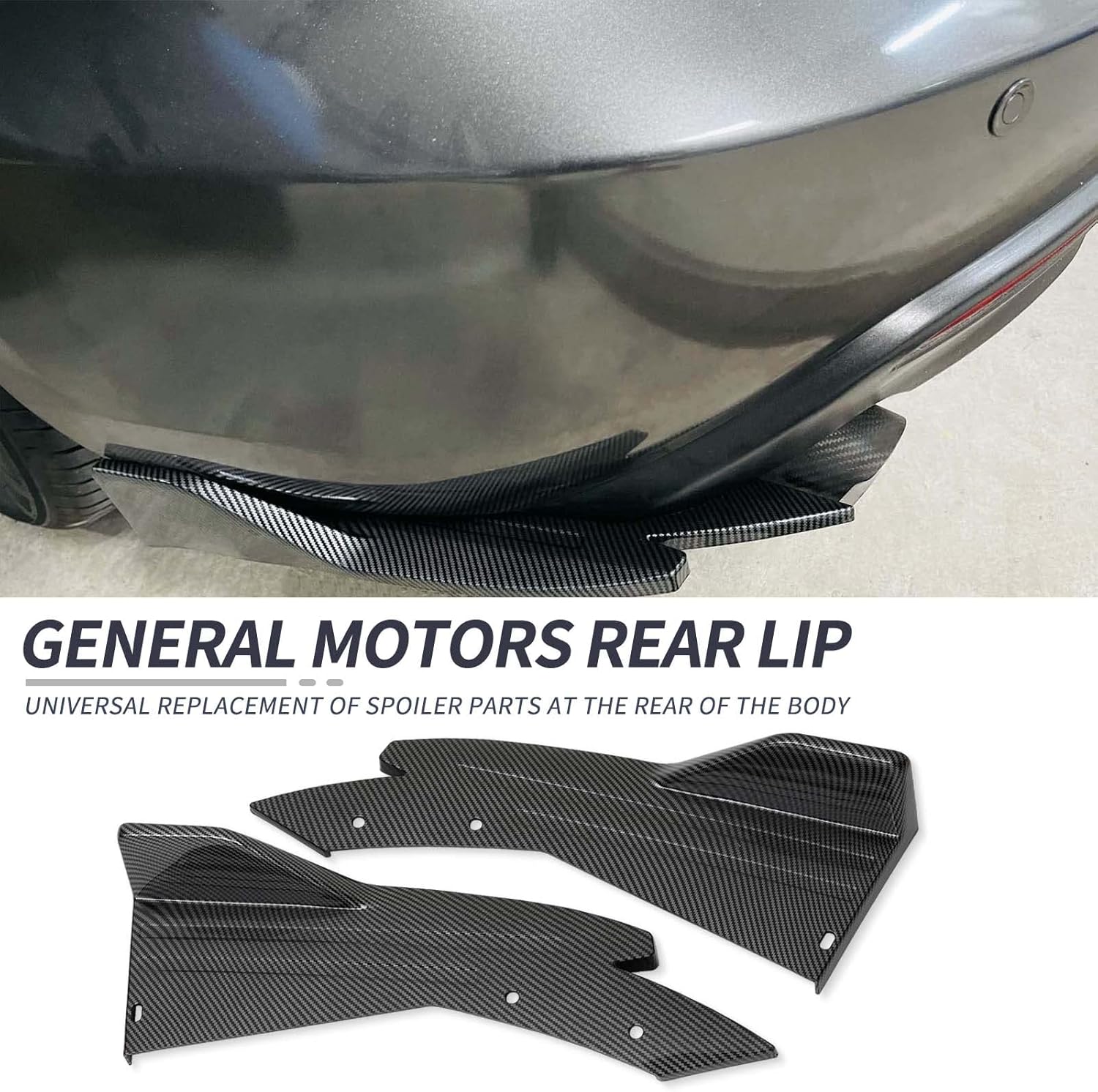 JMTBNO Difusor de labios para parachoques trasero, color negro brillante, compatible con Subaru Impreza WRX STI Infiniti G37 Q50 Q60 Q70 Mazda 2 3 5