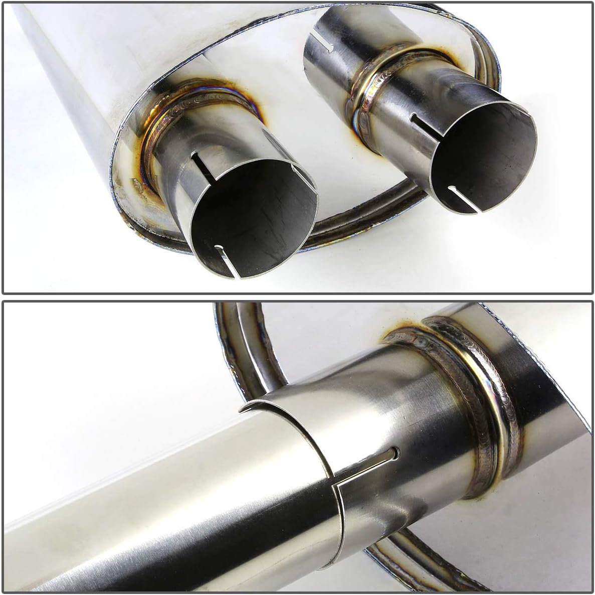 DNA MOTORING CBE-F1500-T2 Sistema de escape del silenciador trasero del eje compatible con Ford F150 04-08 4.6L5.4L