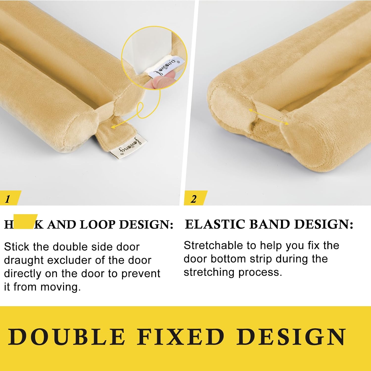 fowong Tope de puerta de doble cara con sello ajustable inferior de puertas de 30 a 36 pulgadas, tapa de bloqueo de corrientes de aire de puerta de