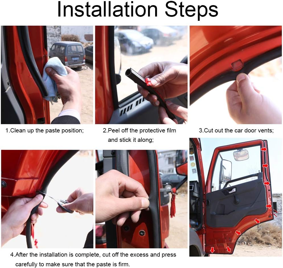 Tira de sello de puerta universal automotriz en forma de D, autoadhesiva, para automóvil, camión, puerta, ventana, aislamiento de ruido, sellado