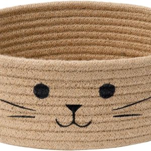 Cesta de almacenamiento pequeña, bonita cesta para juguetes, cesta de juguetes para perros, canasta tejida para organizar, cesta de yute para Cesta de almacenamiento pequeña, bonita cesta para juguetes, cesta de juguetes para perros, canasta tejida para organizar, cesta de yute para