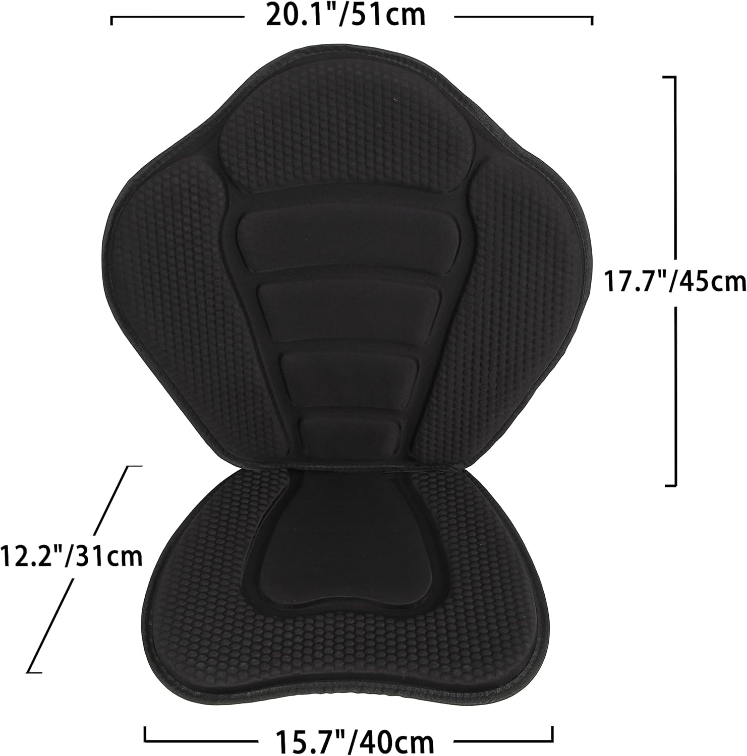 Asiento de kayak de lujo acolchado canoa SUP asiento ajustable para barco cómodo compuesto de secado rápido asiento de pesca respaldo para asiento