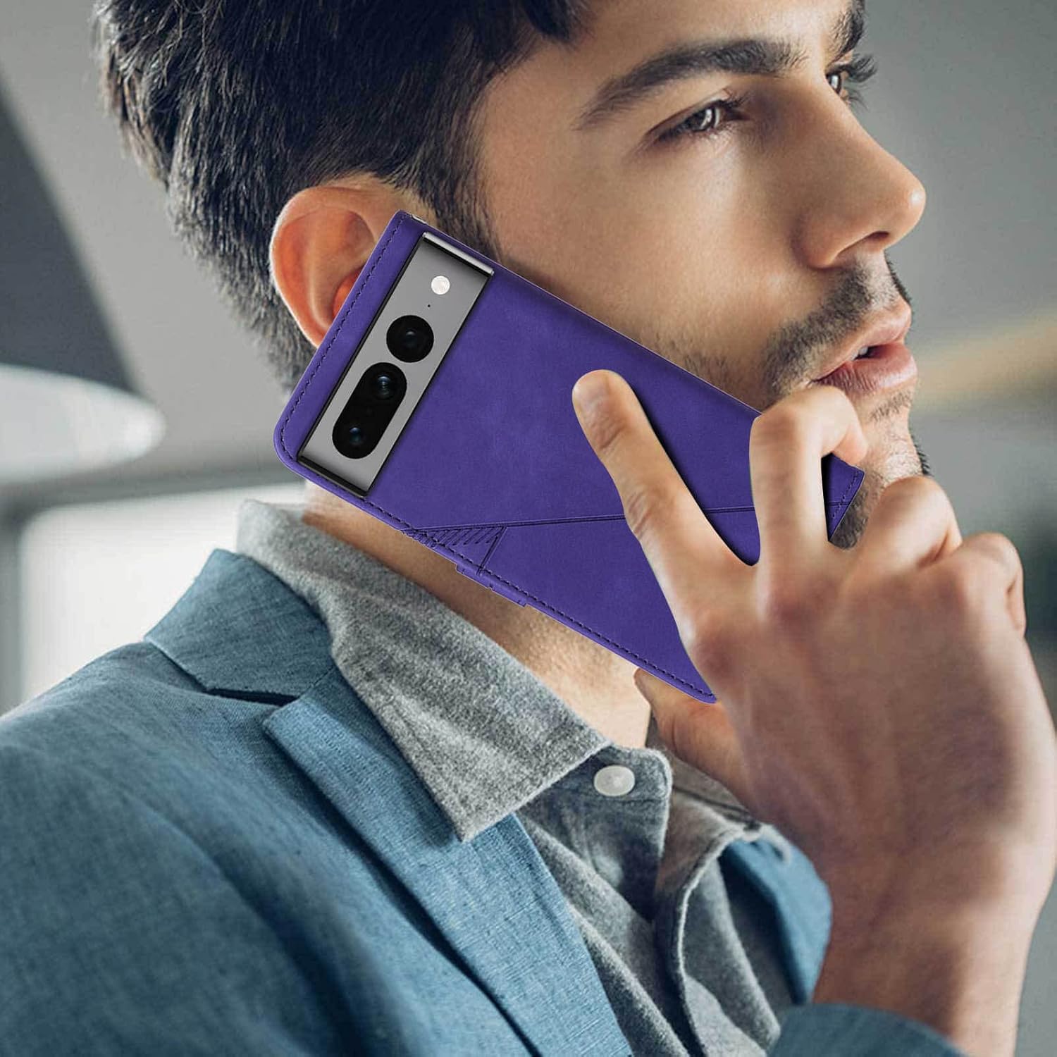 Funda compatible con Pixel 7 Pro, función atril, correa de muñeca, ranuras para tarjetero, funda protectora interior de TPU para Google Pixel 7 Pro,