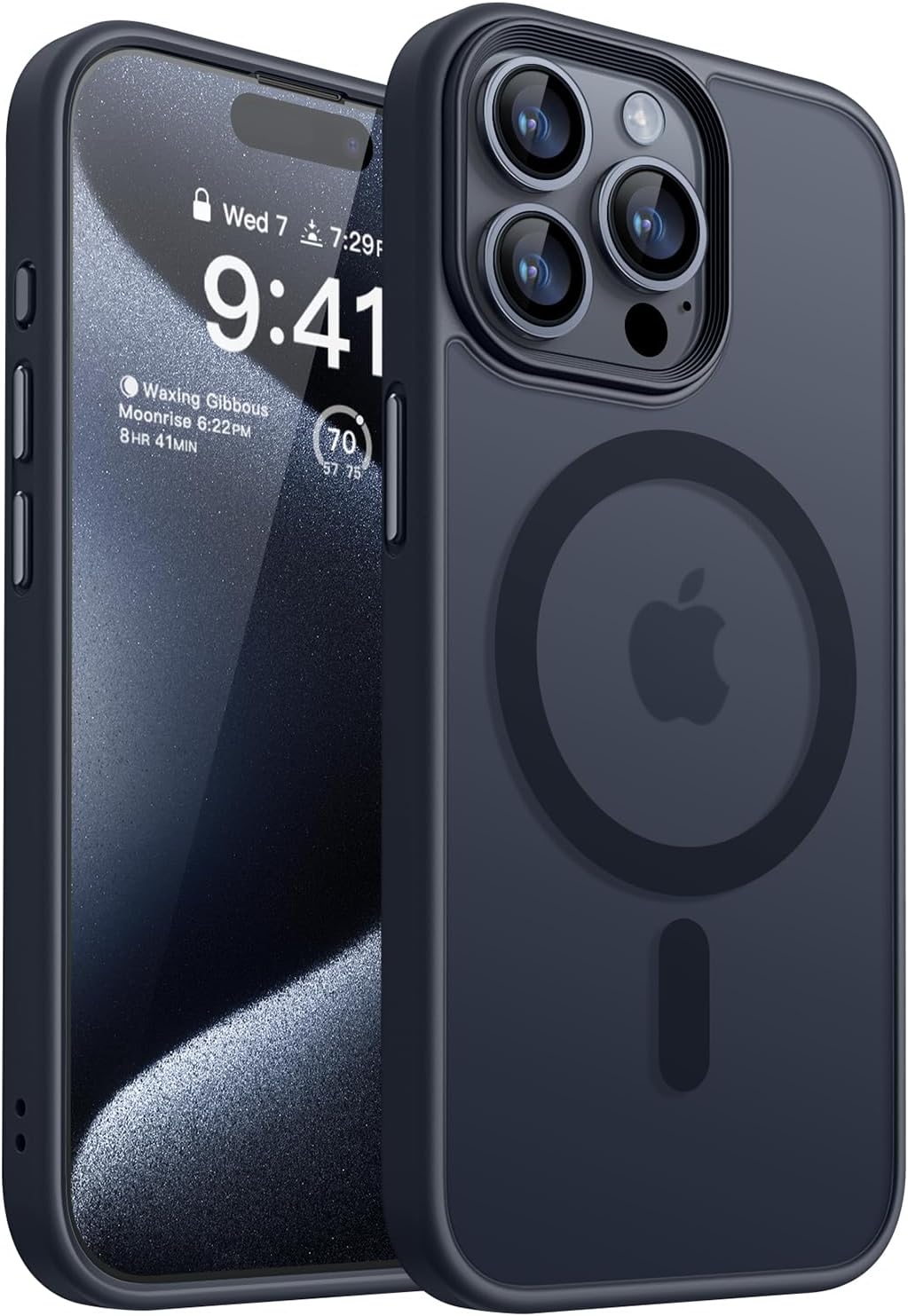 CANSHN Funda magnética diseñada para iPhone 15 Pro Max compatible con Magsafe translúcida mate delgada y a prueba de golpes, funda protectora para