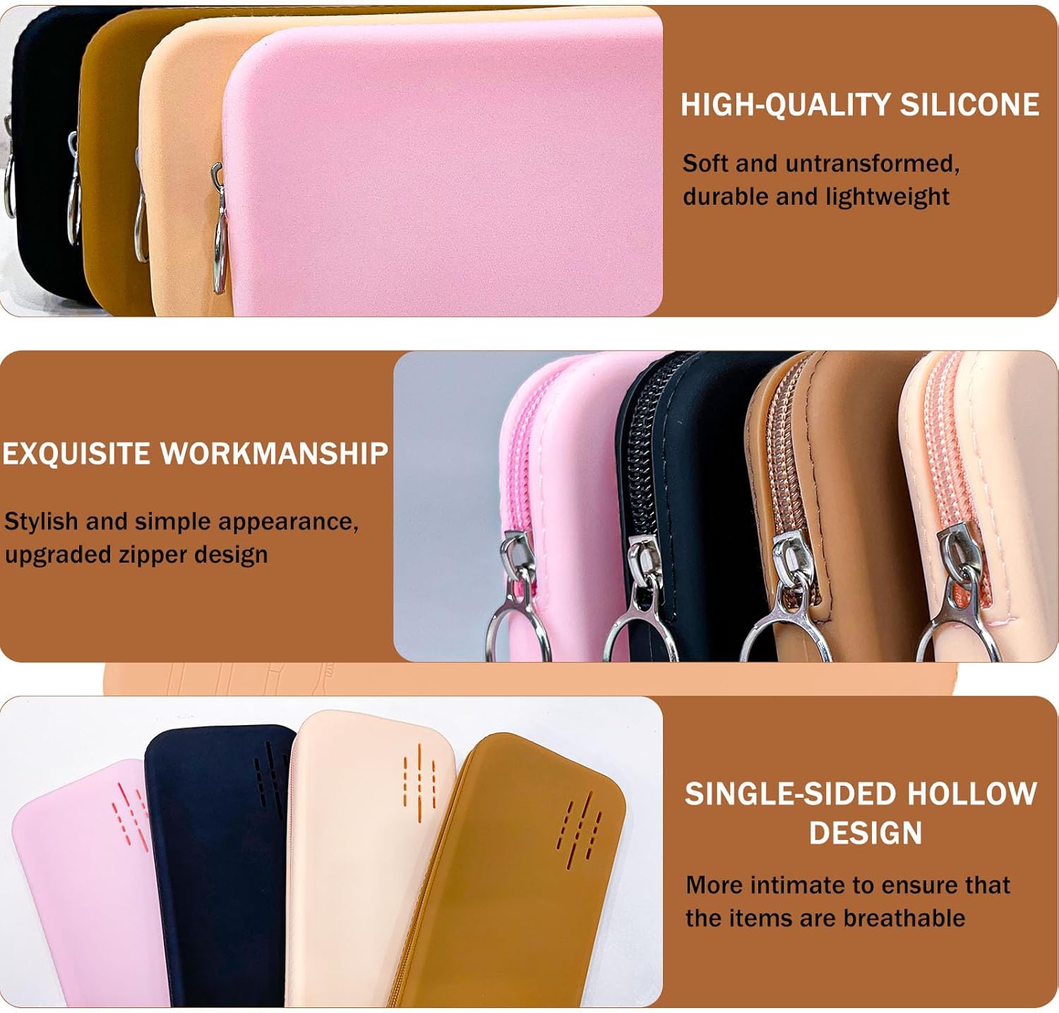 Soporte para brochas de maquillaje de viaje, soporte de silicona moderno y portátil, organizador de herramientas de maquillaje suave y elegante para