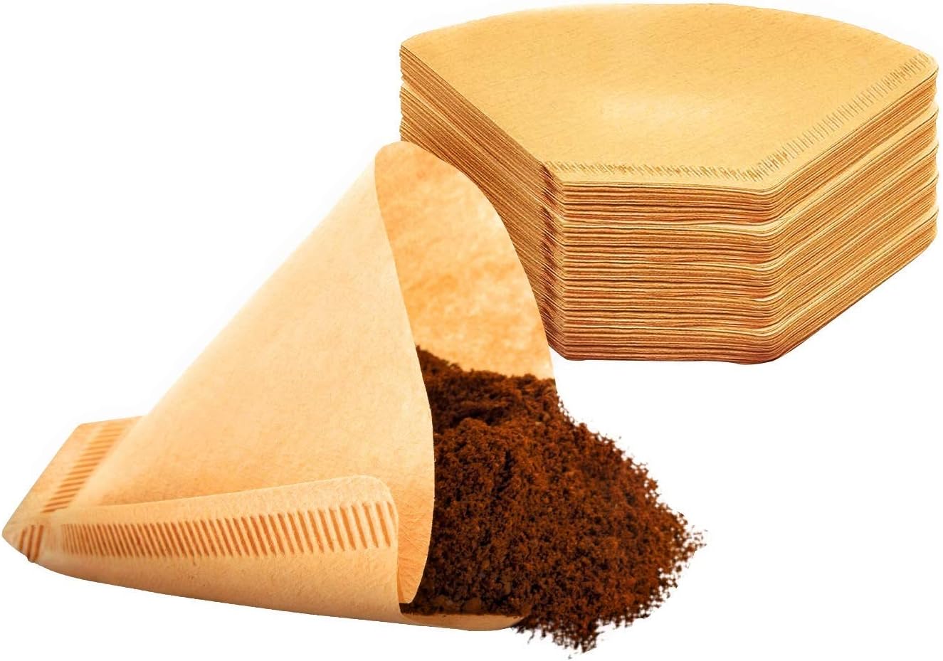 Filtros de café de cono #4  Filtros desechables de pulpa de papel natural de color tostado  110 unidades