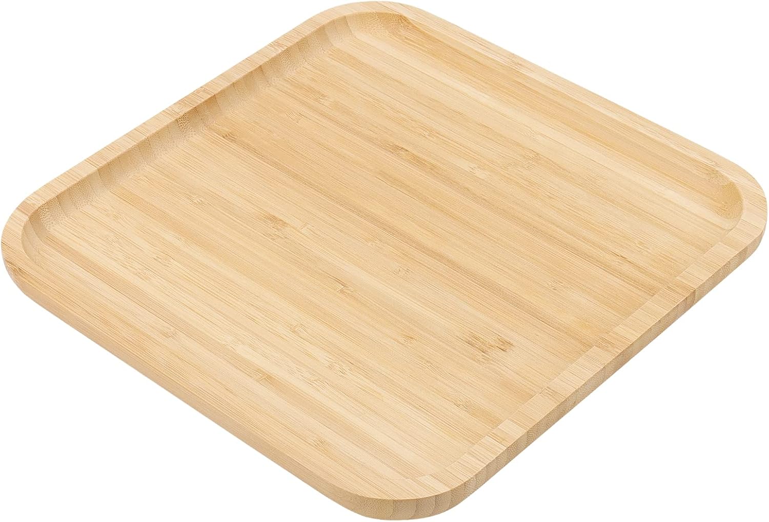 JOIKIT Paquete de 3 platos de bambú de 10 pulgadas, platos de madera fina y pulida, bandeja de bambú para sostener frutas, pan, queso, nueces, café,