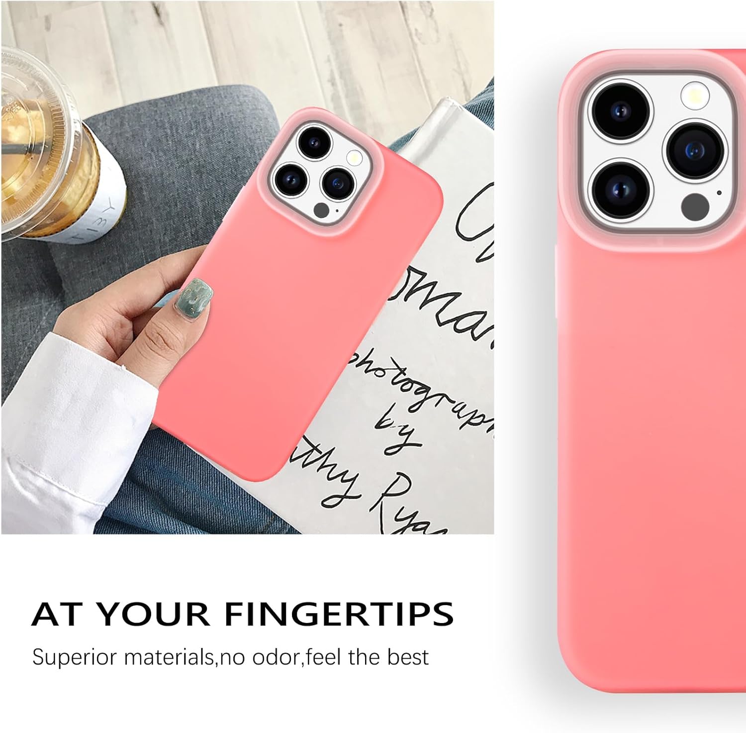 GUAGUA Funda para iPhone 13 Pro, iPhone 13 Pro Jelly Funda de silicona líquida, delgada y suave, forro de microfibra fina, con textura, funda