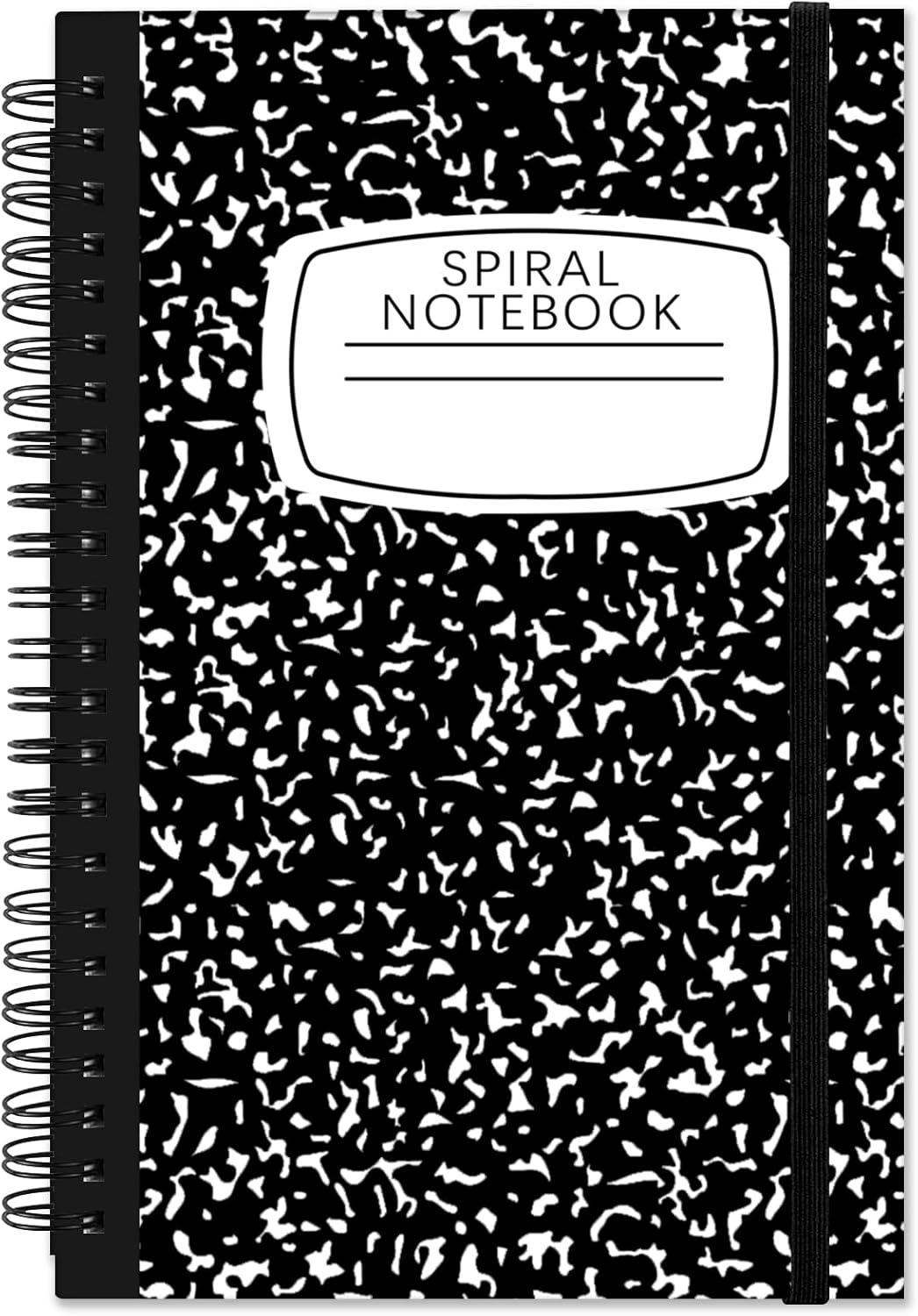 Cuaderno de espiral, diario de tapa dura, cuaderno de espiral con rayas anchas, tamaño A5, 5.5 x 8.3 pulgadas, papel grueso de 80 GSM, 60 hojas de