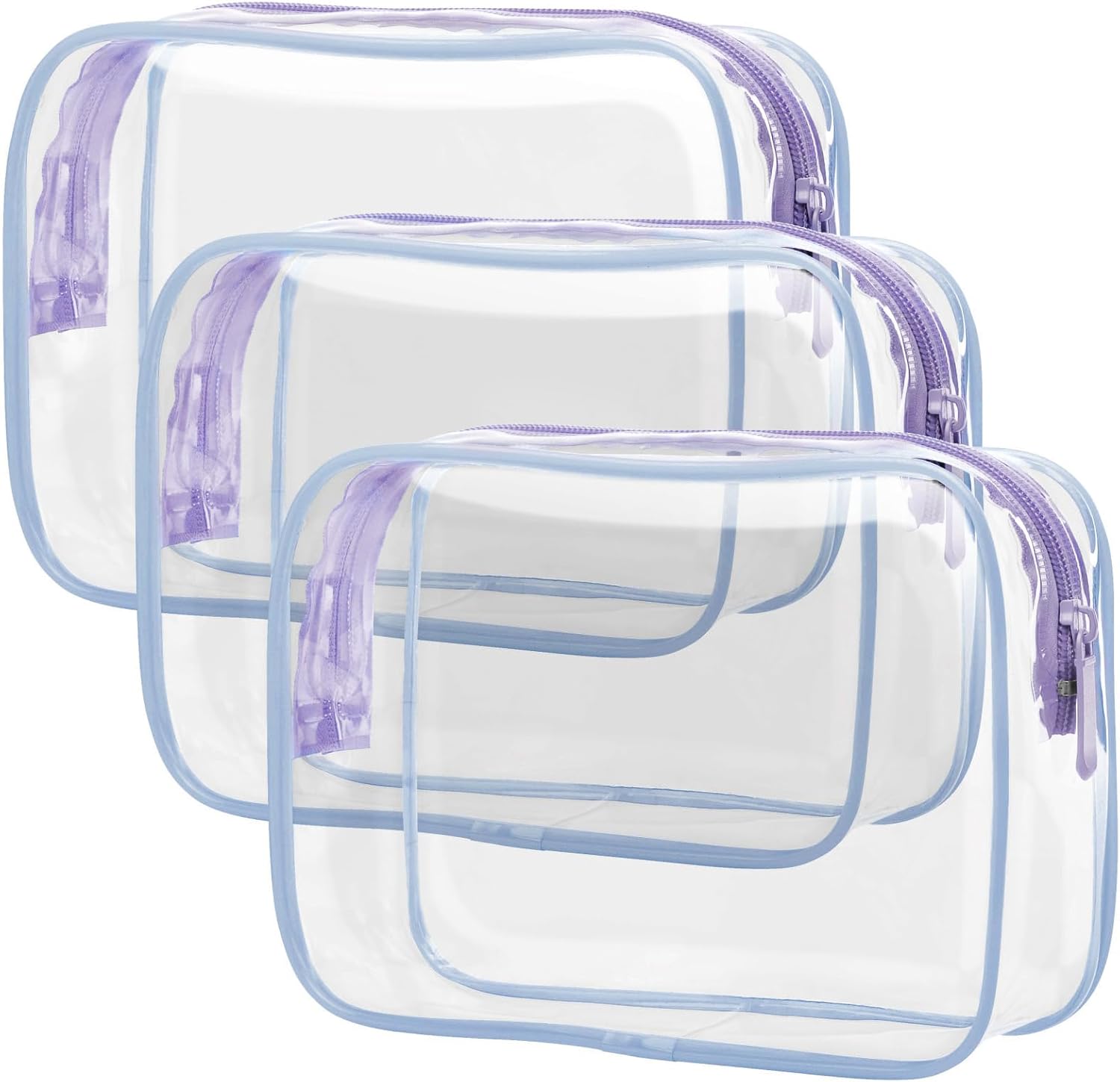 PACKISM Bolsa de aseo aprobada por la TSA  Bolsa de maquillaje transparente impermeable tamaño cuarto de galón, bolsa de maquillaje de viaje para