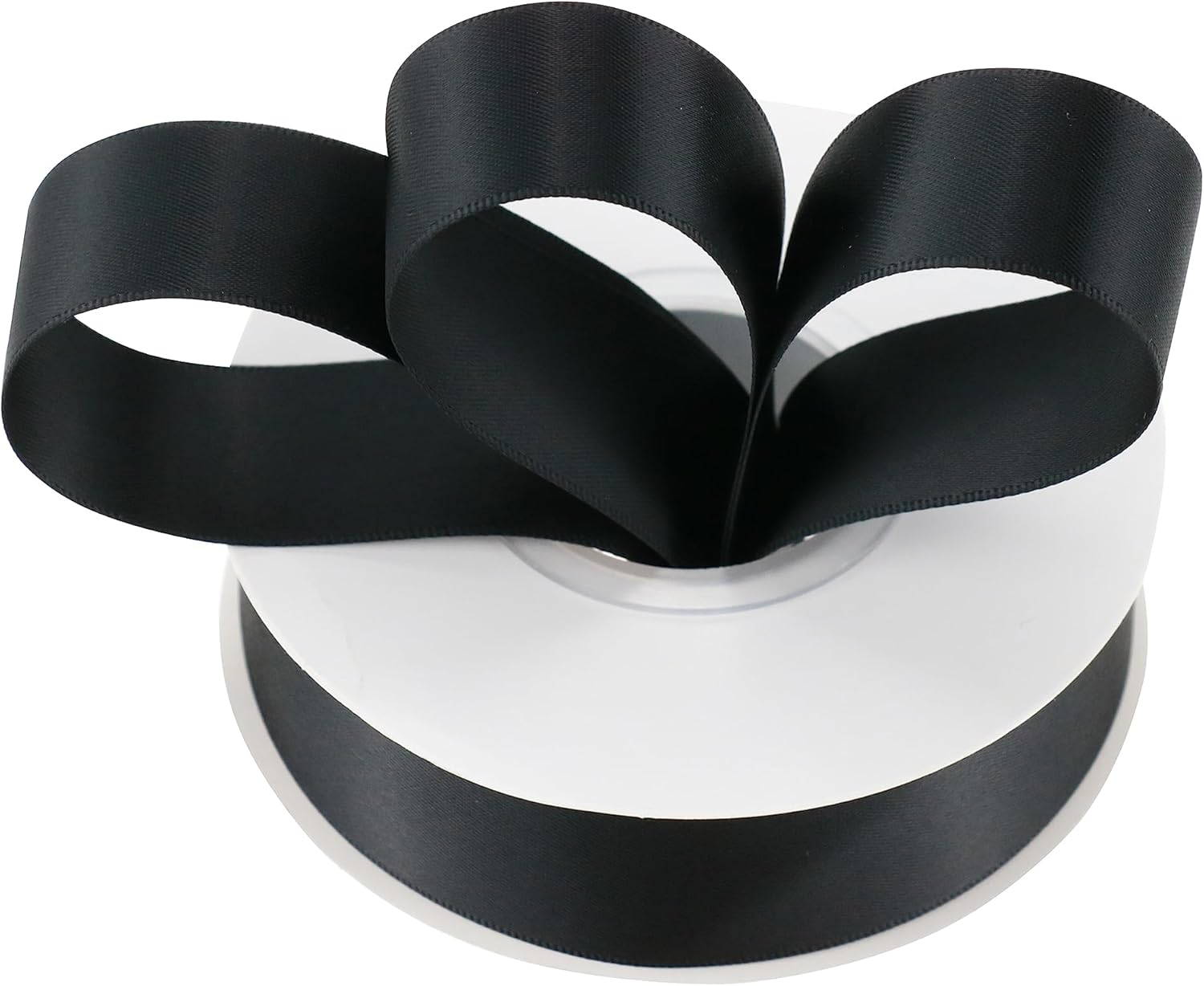 DINDOSAL Cinta negra de satén de doble cara de 1 pulgada, cinta negra para envolver regalos, ramo de novia para manualidades, decoración de boda,