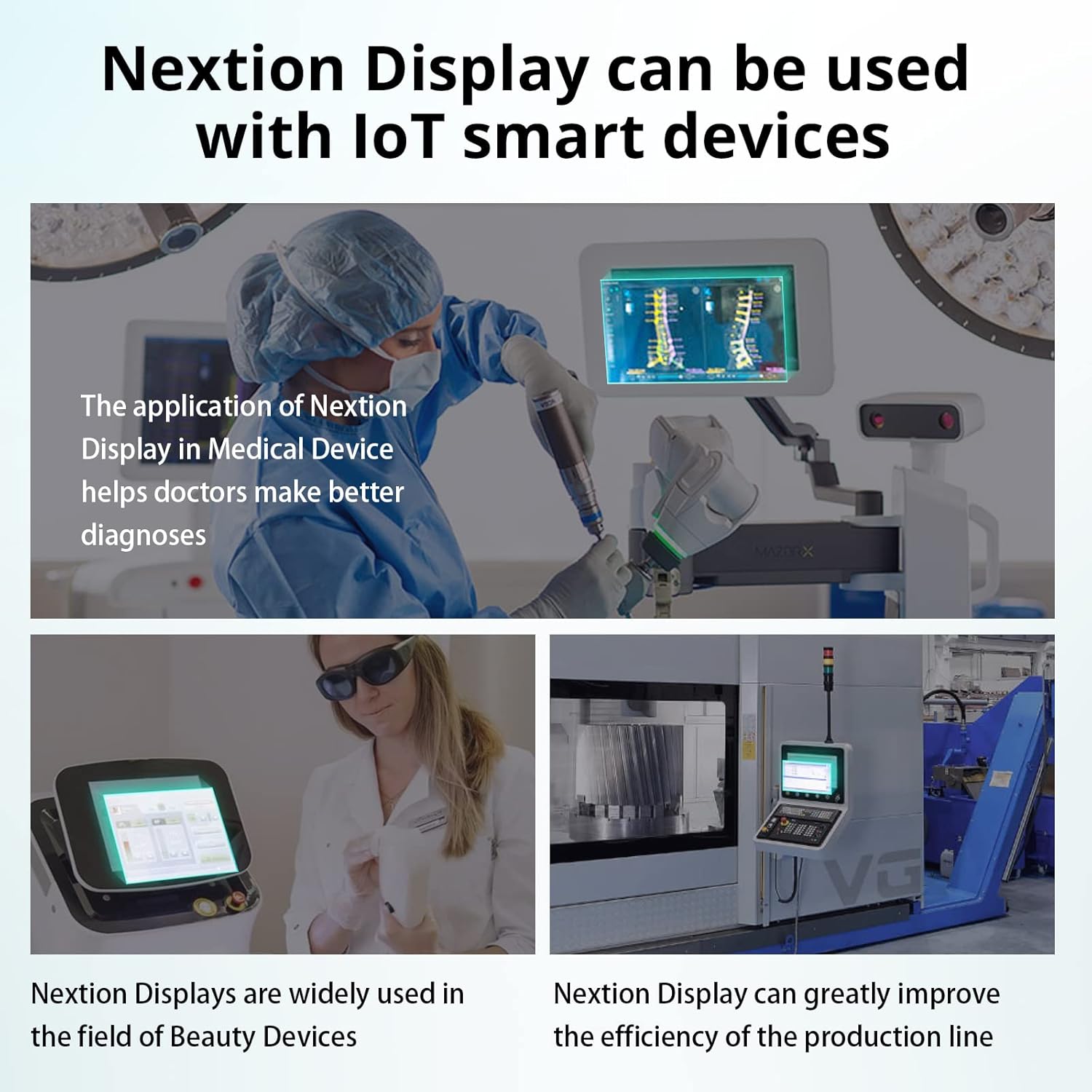 Nextion Pantalla HMI inteligente de 7.0  NX8048P070-011C-Y Pantalla táctil LCD-TFT capacitiva 800 * 480 con gabinete, Nextion Display Soporte Video