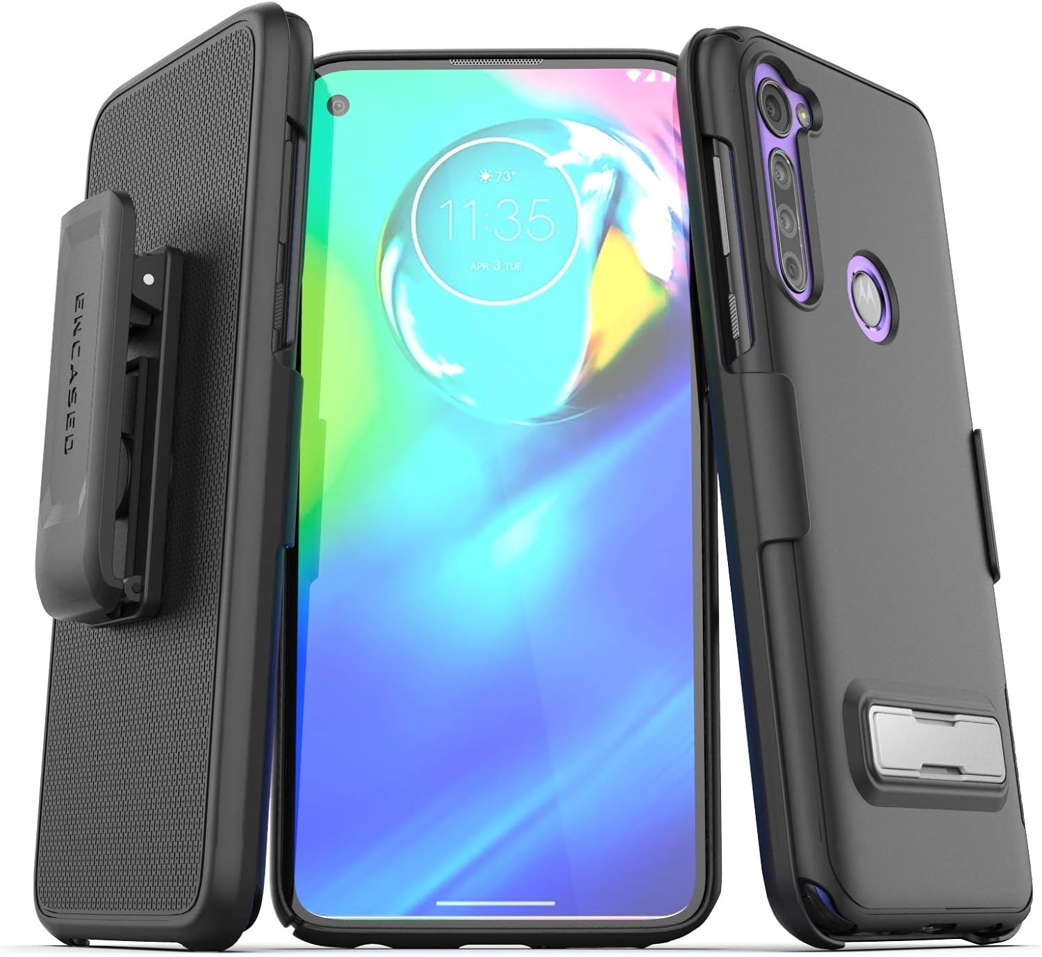 Moto G Stylus 2020 – Funda para Motorola G Power con función atril (función atril), color negro (Moto G Stylus)
