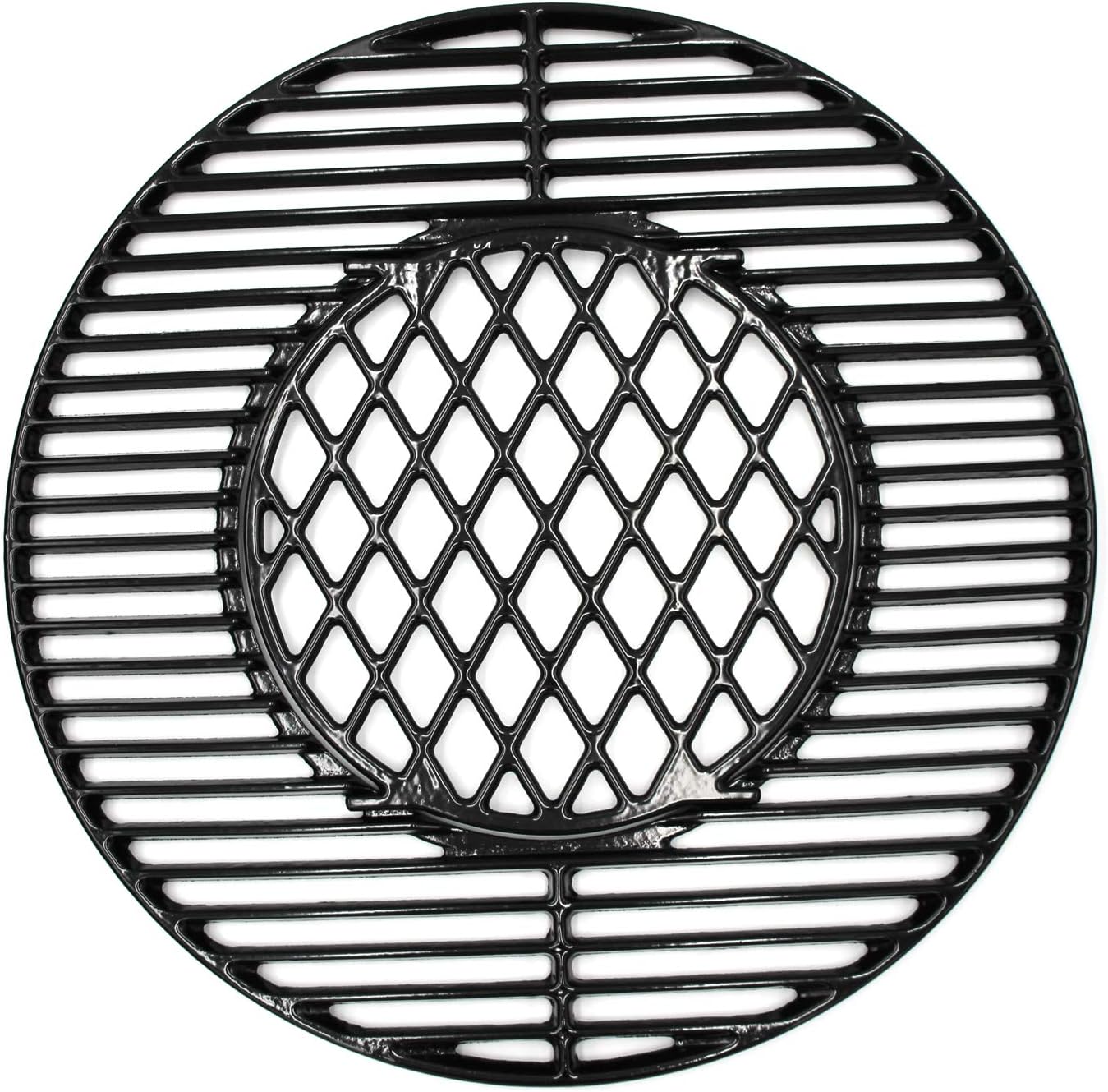 Hongso 8835 Rejillas antiadherentes con revestimiento de porcelana pulida de 21.5 pulgadas para Weber Original Kettle Premium de 22 pulgadas,