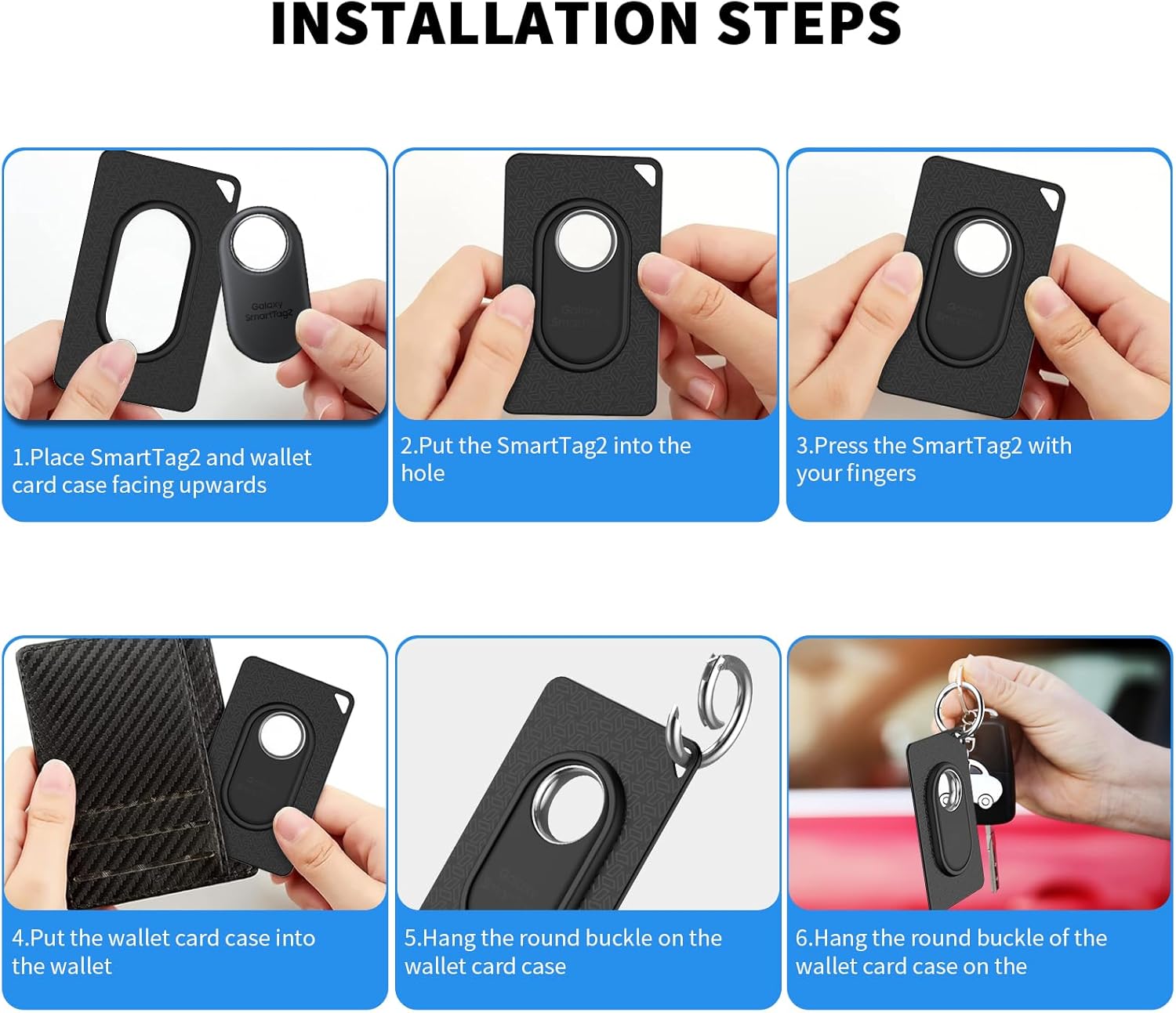 Paquete de 2 Funda para tarjeta Galaxy SmartTag2, funda ultradelgada para SmartTag2, funda de tarjeta de TPU suave para Smart Tag 2, tarjetero para
