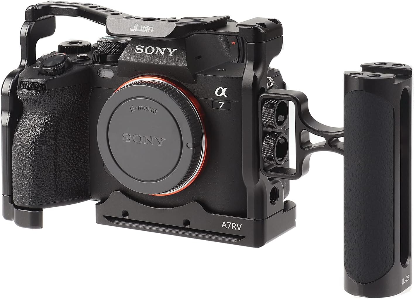 Foto4easy – Mango lateral universal para cámara, mango lateral ajustable hacia arriba y hacia abajo para jaula de cámara DSLR, orificio de tornillo