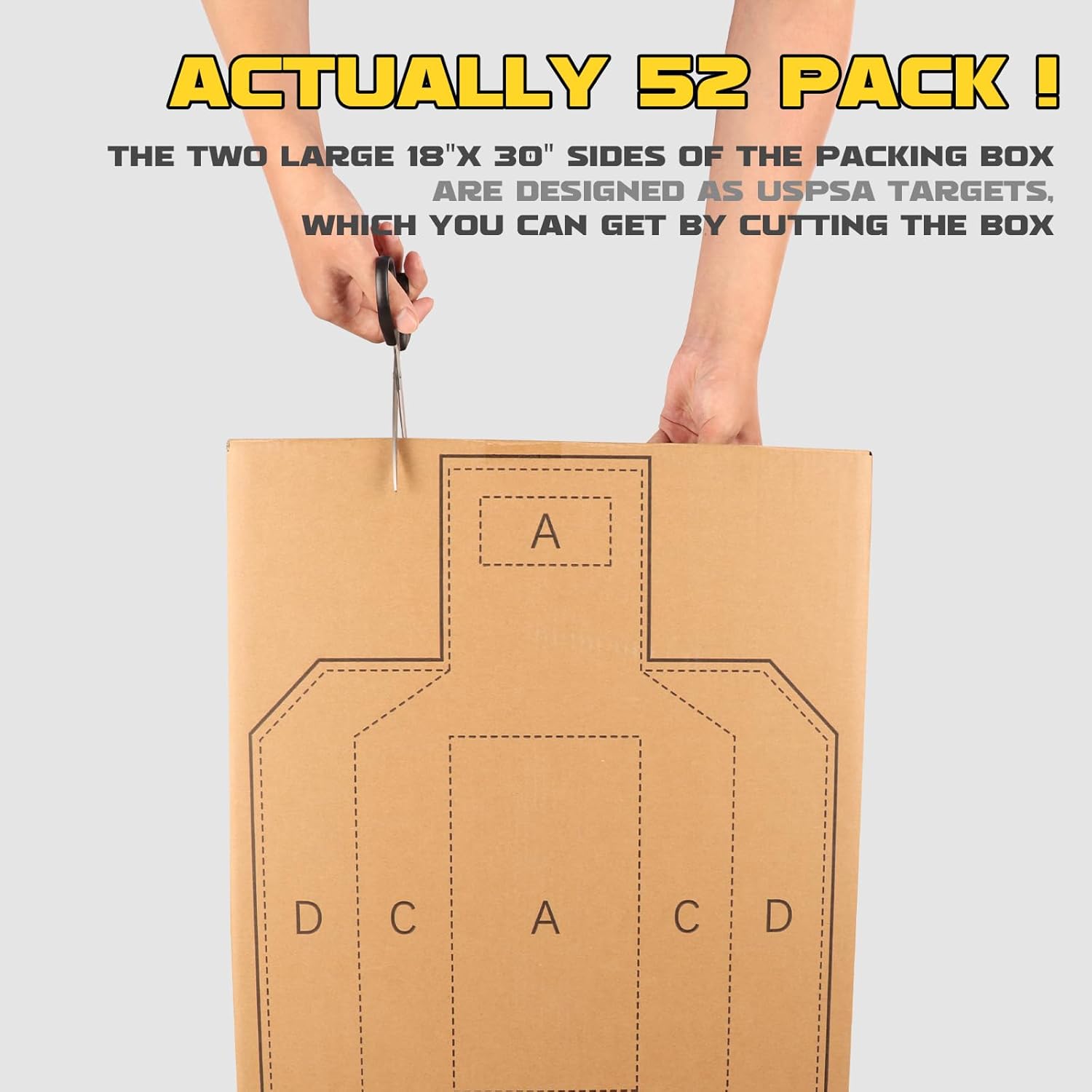 Highwild Objetivos de cartón de 18 x 30 pulgadas para disparar – Objetivos de papel USPSA (paquete de 50)