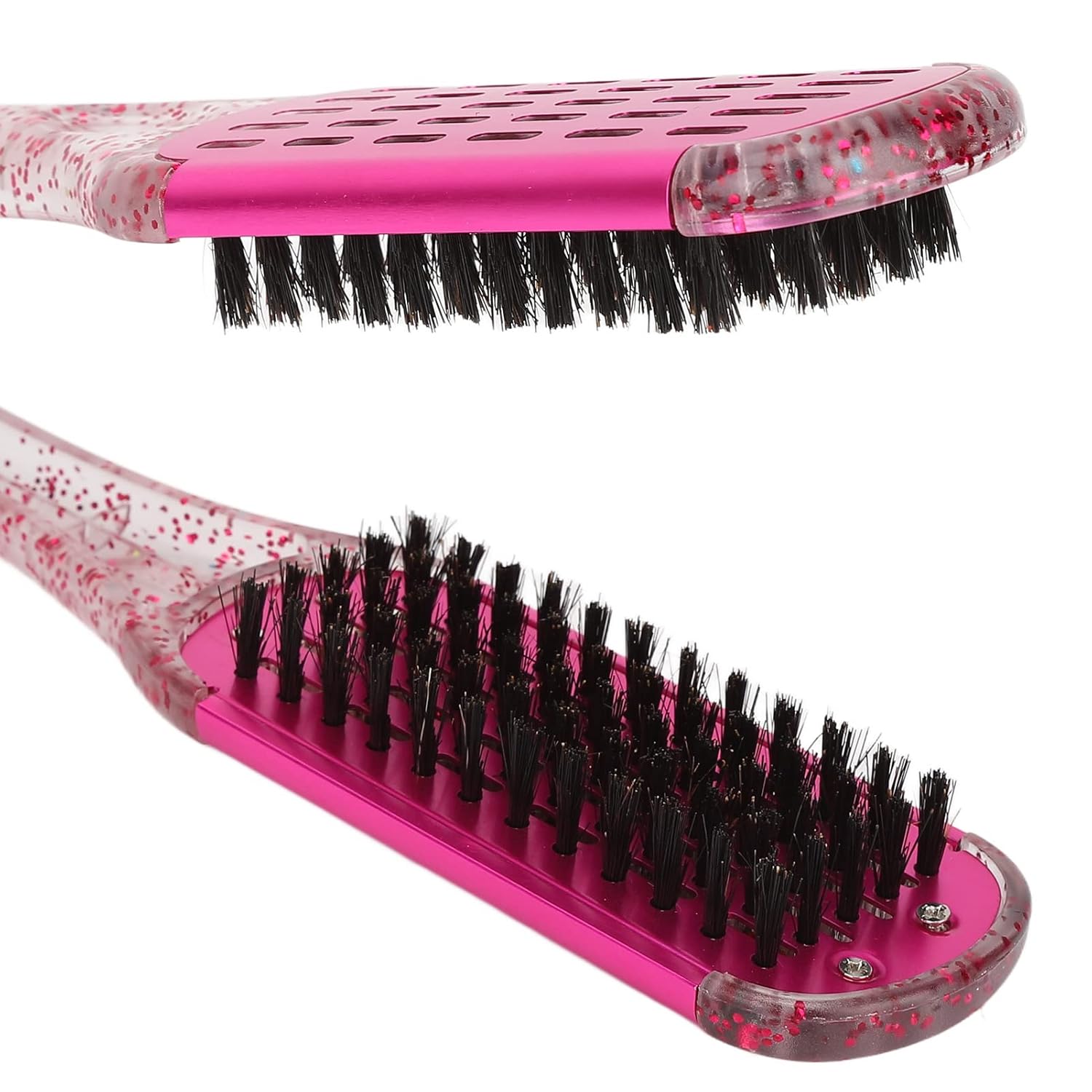 Cepillo de doble cara, en forma de V, doble peine para alisar el cabello, peine de férula de pelo suave, cepillo de abrazadera, herramienta de