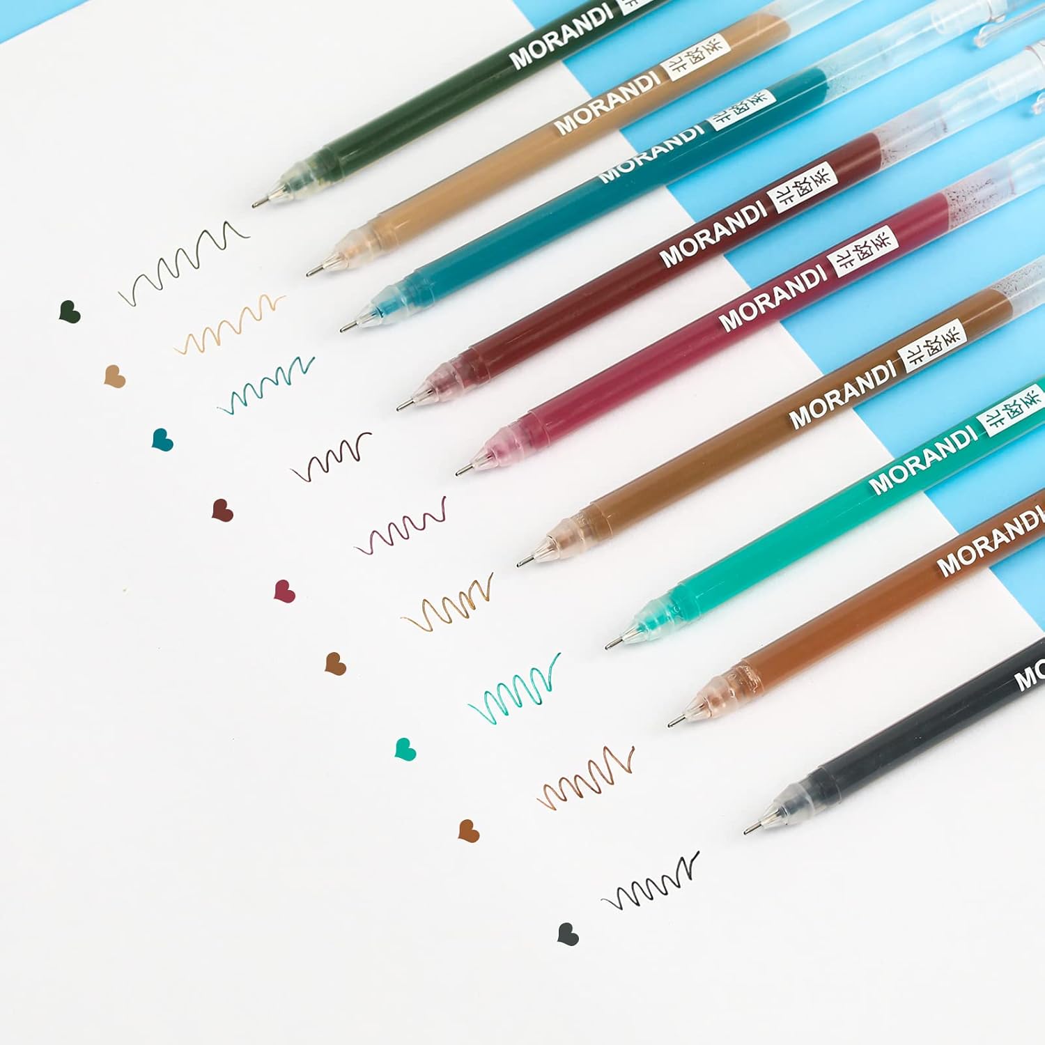 HysmmxHer Bolígrafos para colorear de diario de 0.020 in, juego de 9 bolígrafos de colores arcoíris surtidos para adultos, caligrafía para colorear,