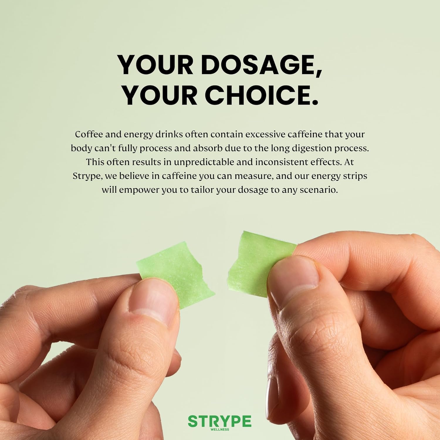 Strype Energy Strips  Tiras de energía instantánea  80 mg de cafeína por porción  Cero calorías  Cero azúcar  Menta de aliento  Portátil  12 tiras