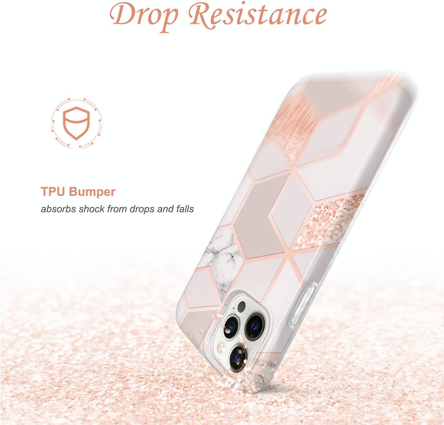 JAHOLAN – Carcasa para iPhone 12 y iPhone 12 Pro, diseño de mármol transparente, carcasa de silicona de goma suave, carcasa de 6,1 pulgadas