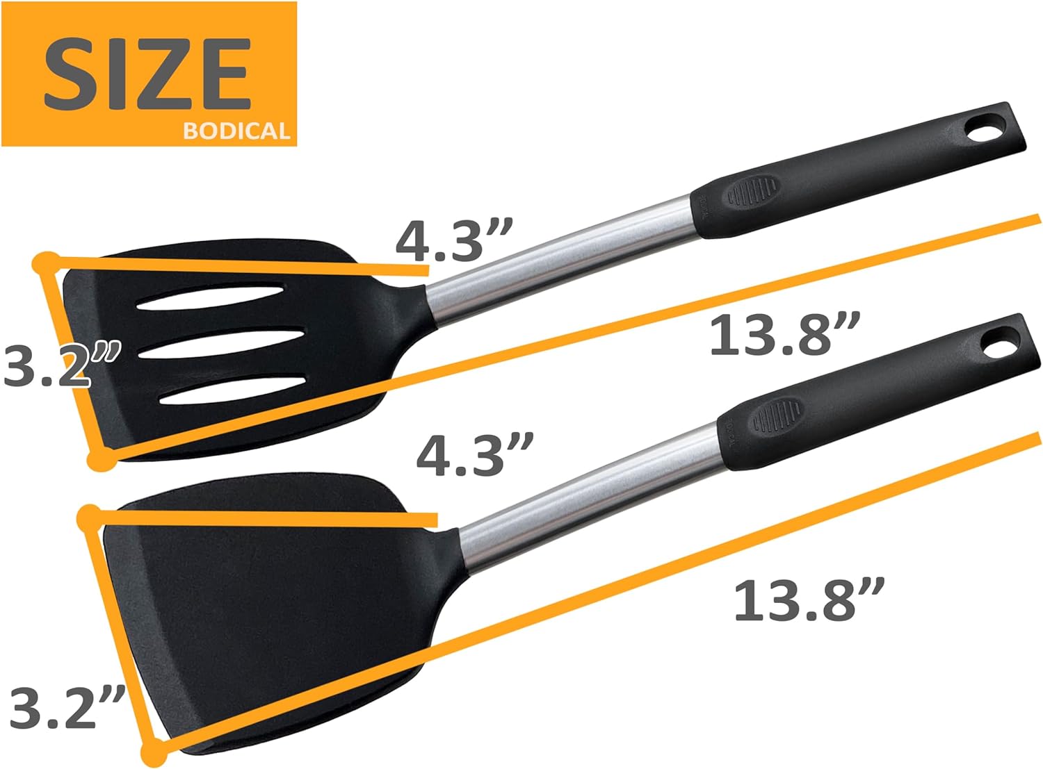 Paquete de 2 espátulas de silicona flexible, juego de espátulas de silicona resistentes al calor de 600 F para utensilios de cocina antiadherentes,