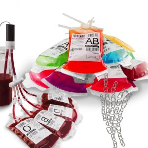JILIER Bolsas de sangre de Halloween para llenar bebidas con bomba, 50 bolsas intravenosas para decoraciones de fiesta de Halloween, bolsa de bebida JILIER Bolsas de sangre de Halloween para llenar bebidas con bomba, 50 bolsas intravenosas para decoraciones de fiesta de Halloween, bolsa de bebida