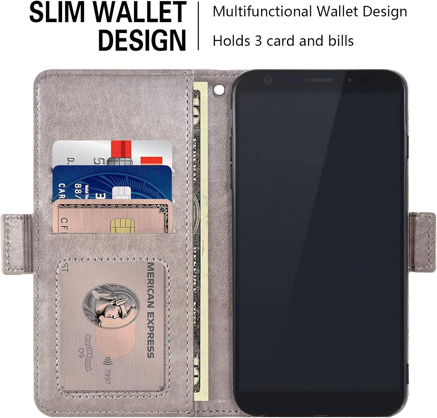 Asuwish Compatible con ZTE Blade A5 2019 – Funda tipo cartera y protector de pantalla de vidrio templado, soporte magnético de cuero con tapa para