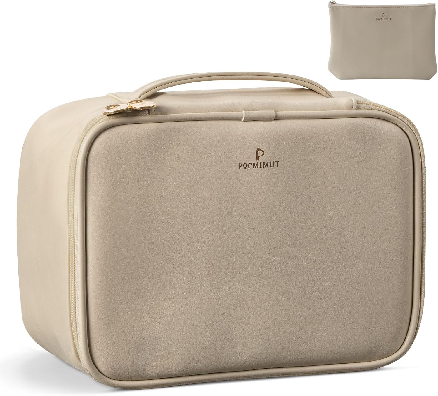 Pocmimut Bolsa de maquillaje para mujeres, bolsa de maquillaje de viaje para cosméticos, bolsa de aseo grande para niñas, bolsa de maquillaje, bolsa